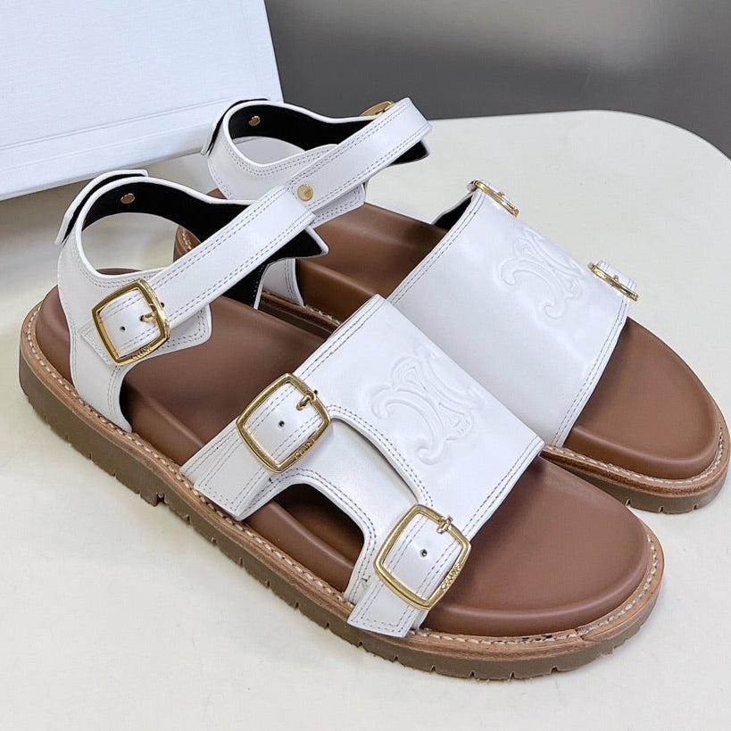 MINO SANDAL IN WHITE CALFSKIN - 35