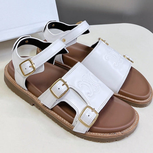 MINO SANDAL IN WHITE CALFSKIN - 35