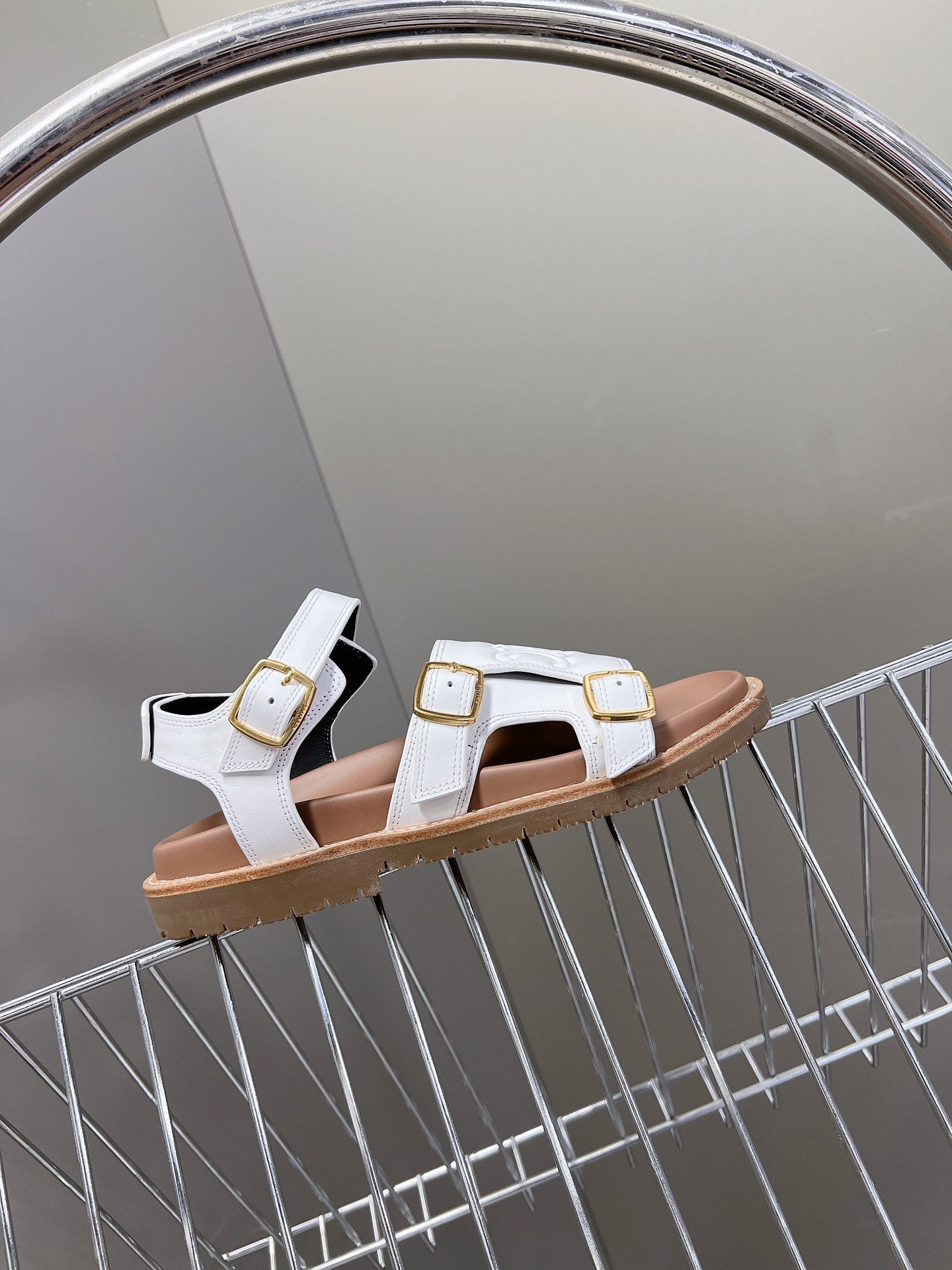 MINO SANDAL IN WHITE CALFSKIN - 35