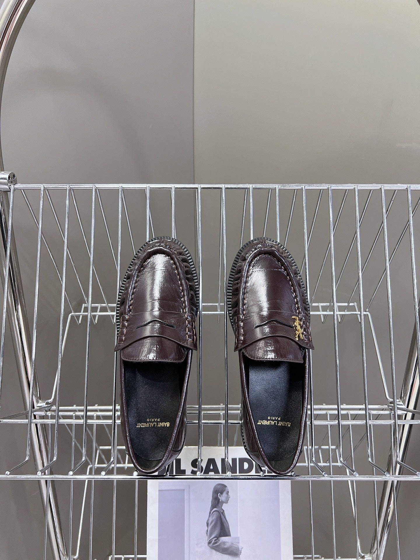 YSL 25S SAINT LAURENT LOAFERS IN DUSTY PLUM CALFSKIN - 35