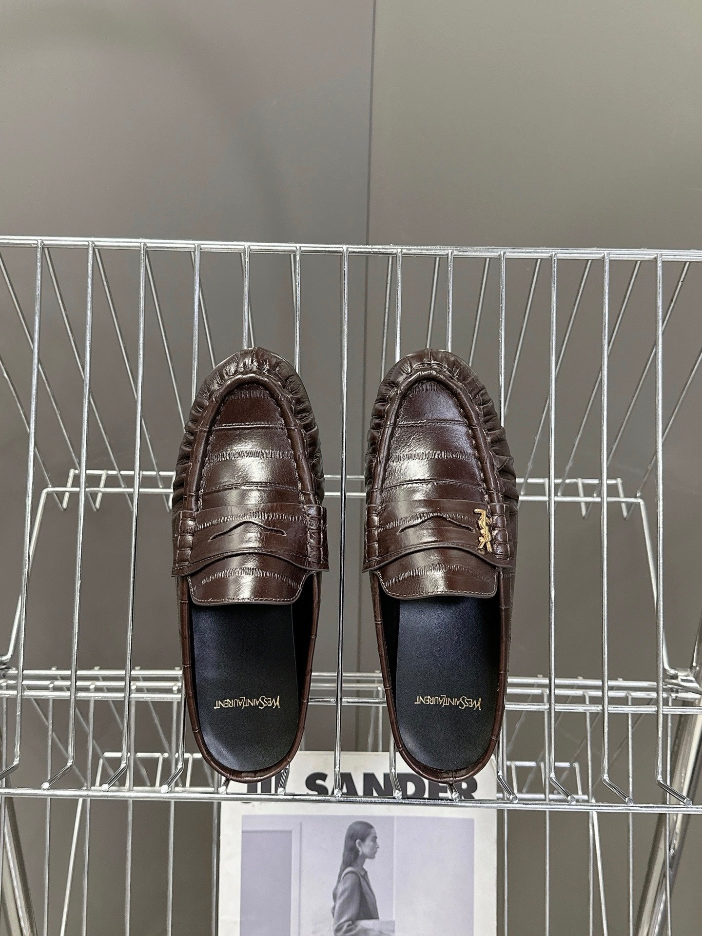 YSL 25S LOAFER MULE IN DARK BROWN CALFSKIN - 35