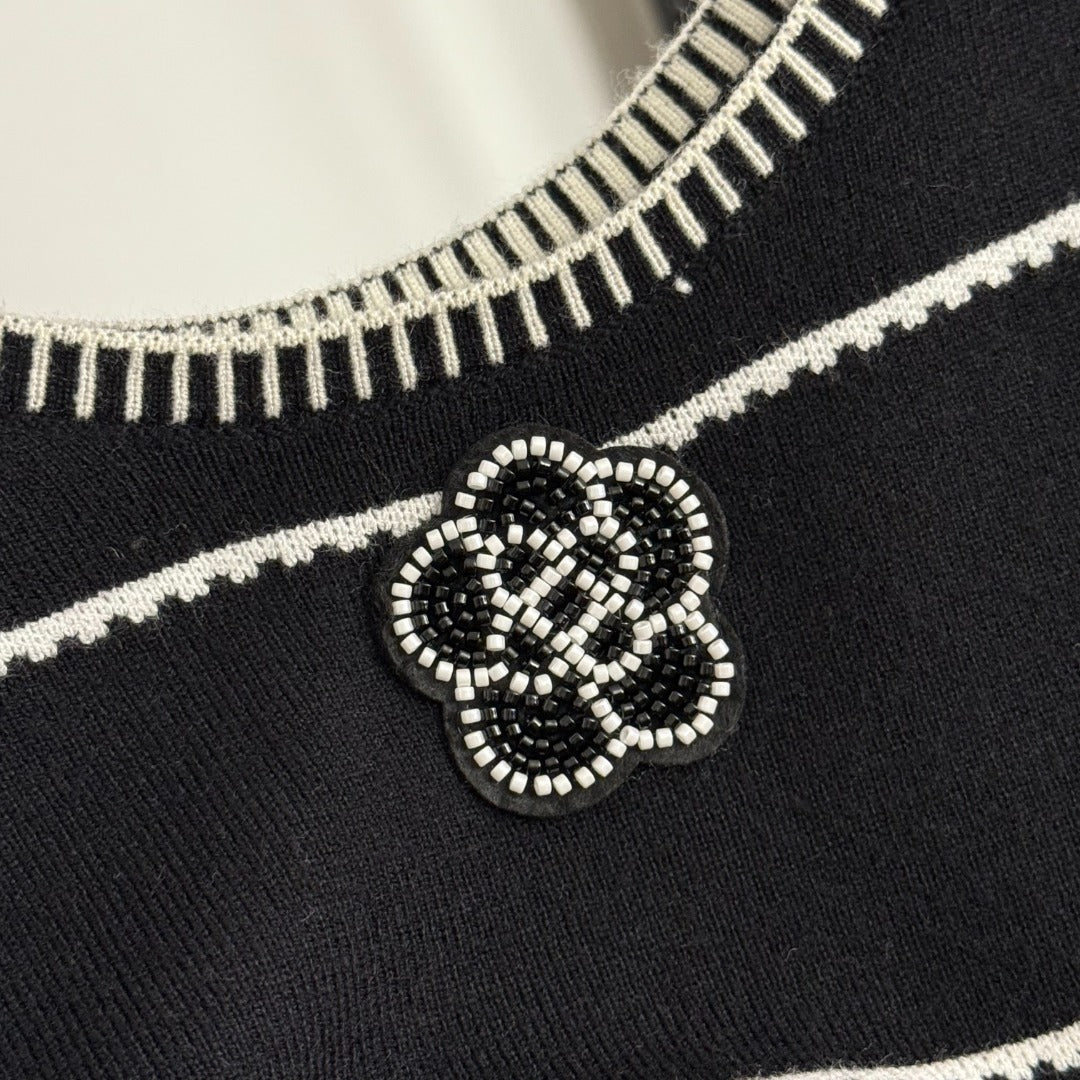 CHANEL 25S STRIPED KNIT SWEATER DRESS 335