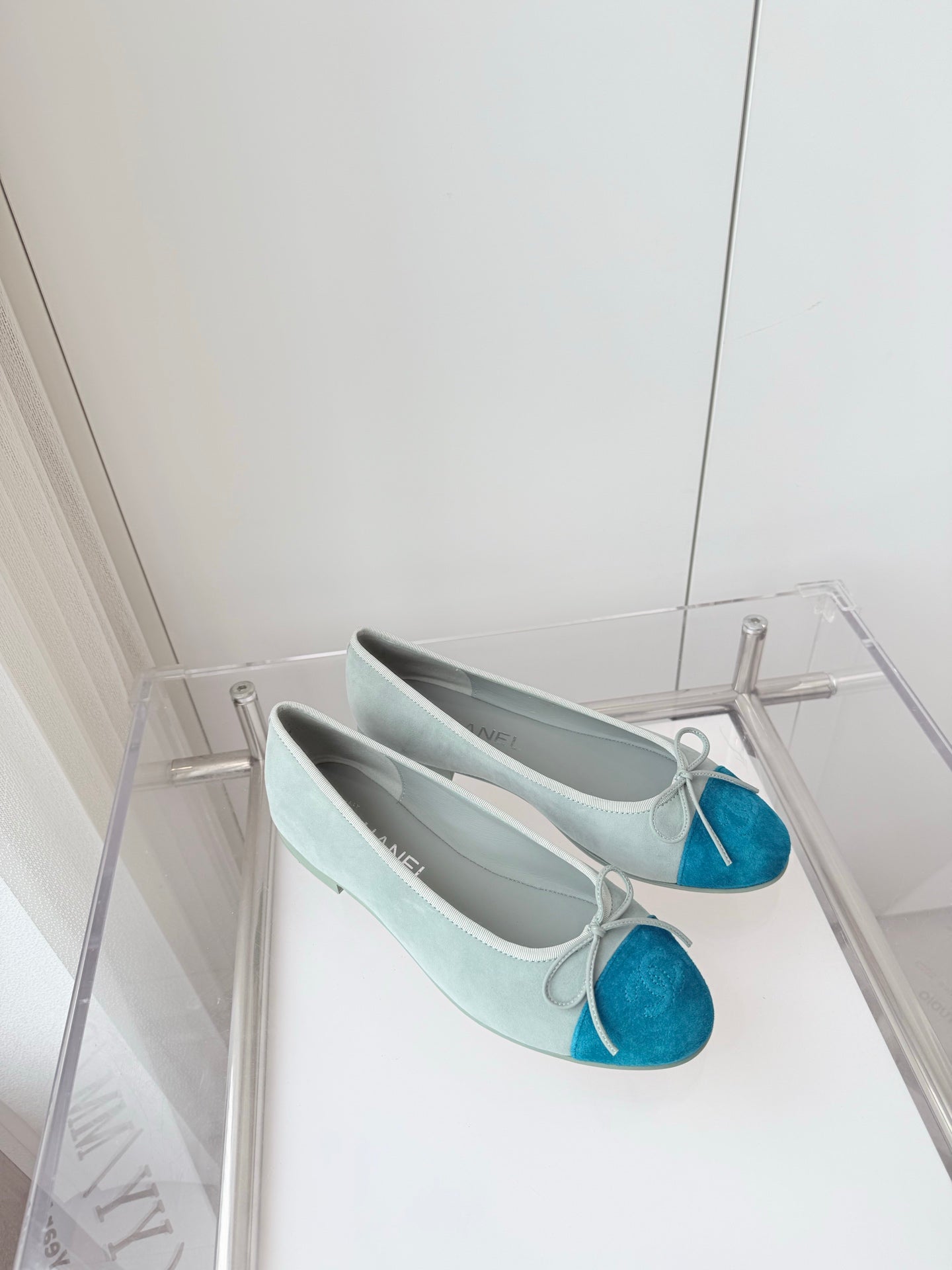 BALLET FLAT IN CERULEAN BLUE MIX PEARL GRAY SUEDE - 34