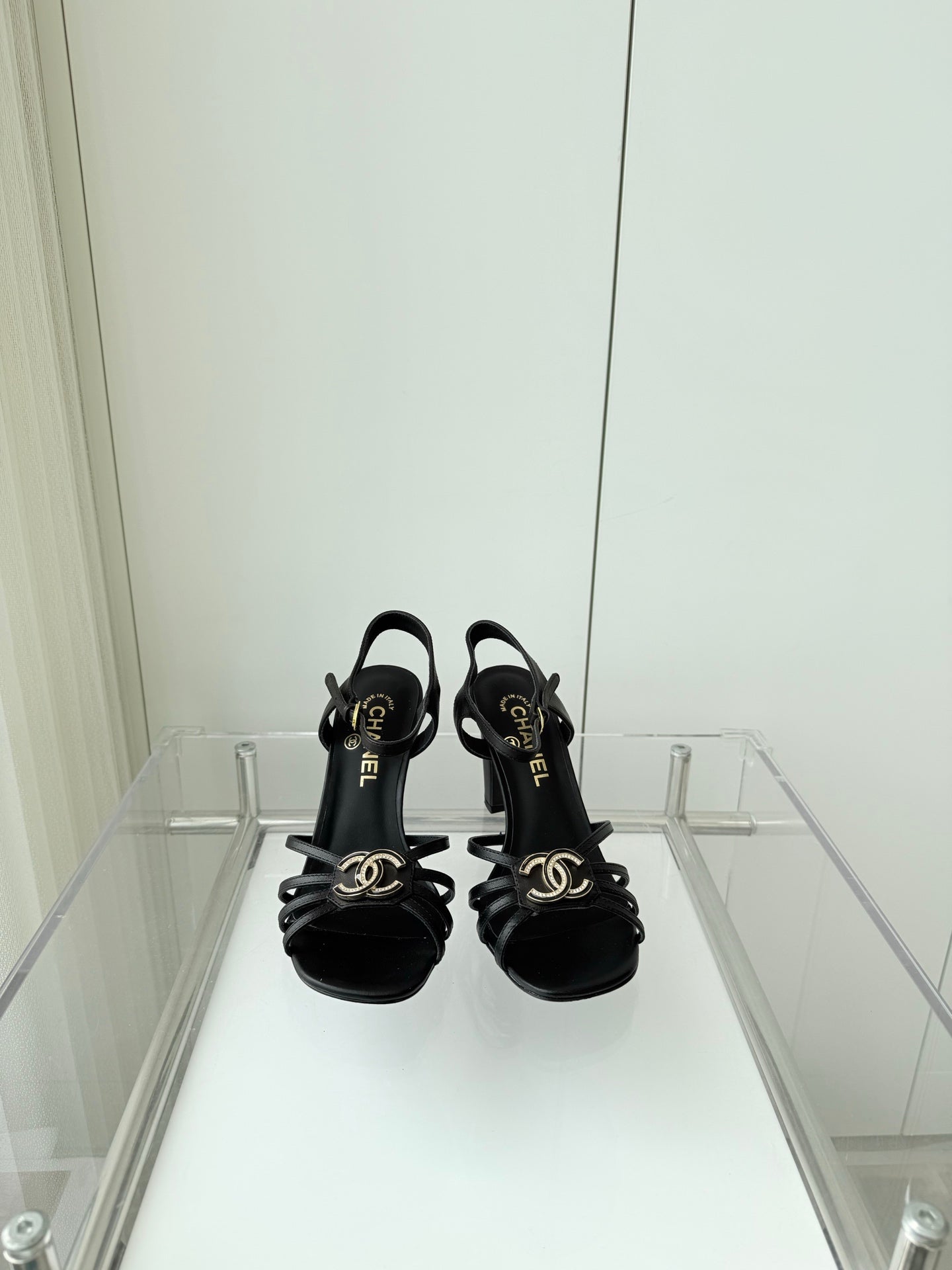 HIGH HEEL SANDALS 85 MM IN BLACK LAMBSKIN - 35