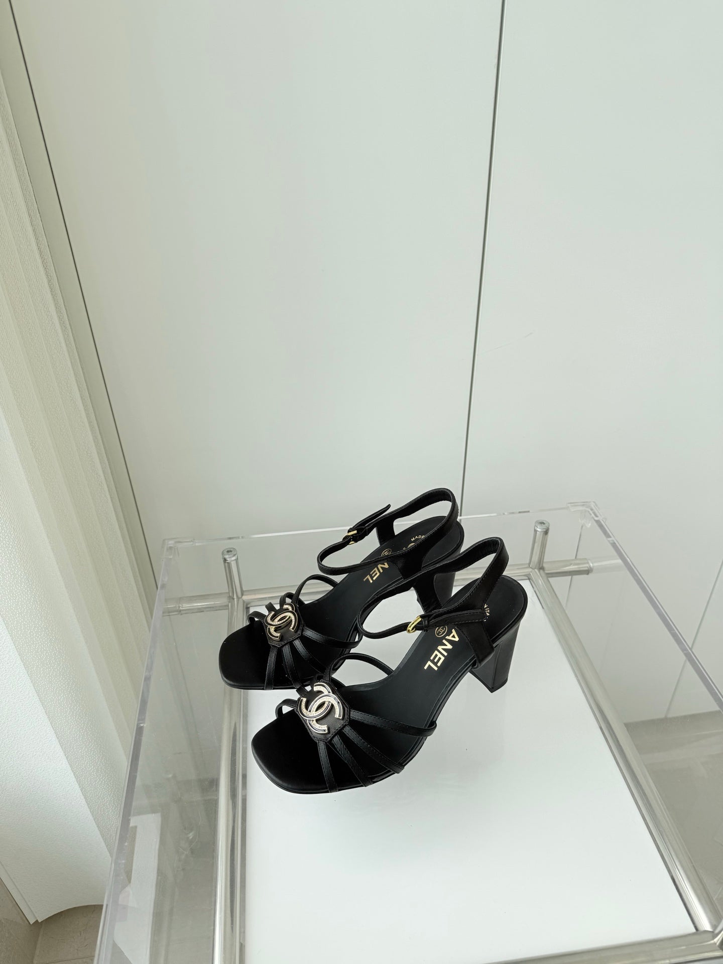 HIGH HEEL SANDALS 85 MM IN BLACK LAMBSKIN - 35