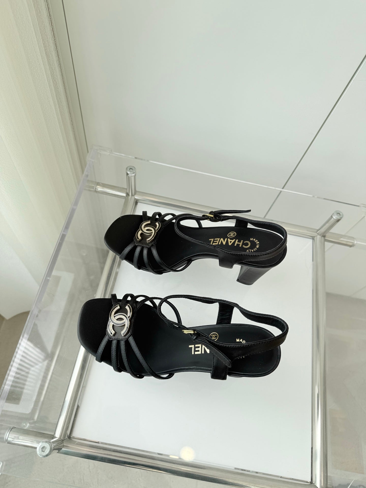 HIGH HEEL SANDALS 85 MM IN BLACK LAMBSKIN - 35