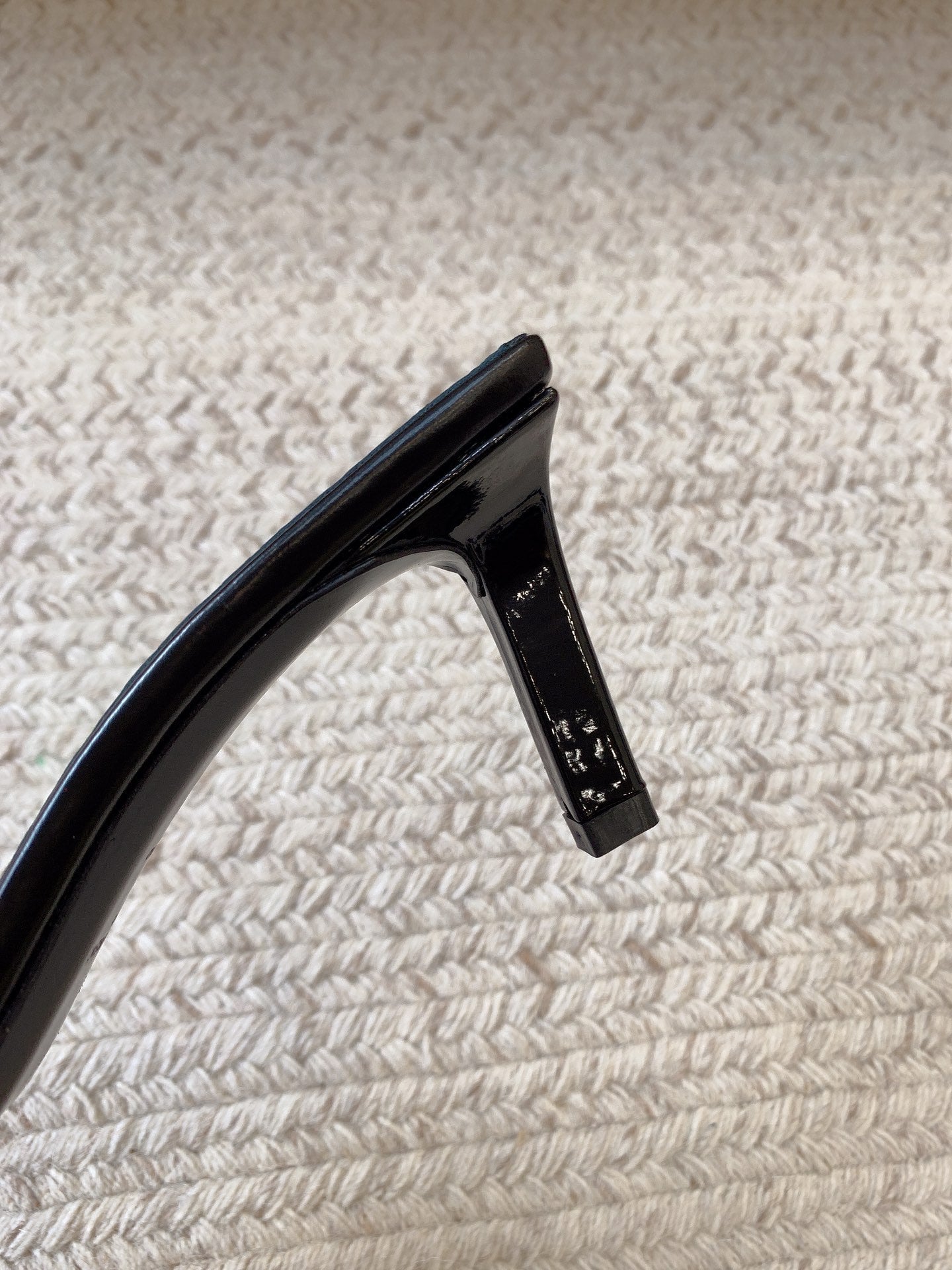HIGH MULES WITH SQUARE TOE IN BLACK SMOOTH CALFSKIN - 34