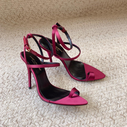 HIGH FLIP FLOPS SANDAL WITH STRAP IN HOT PINK SILK - 34