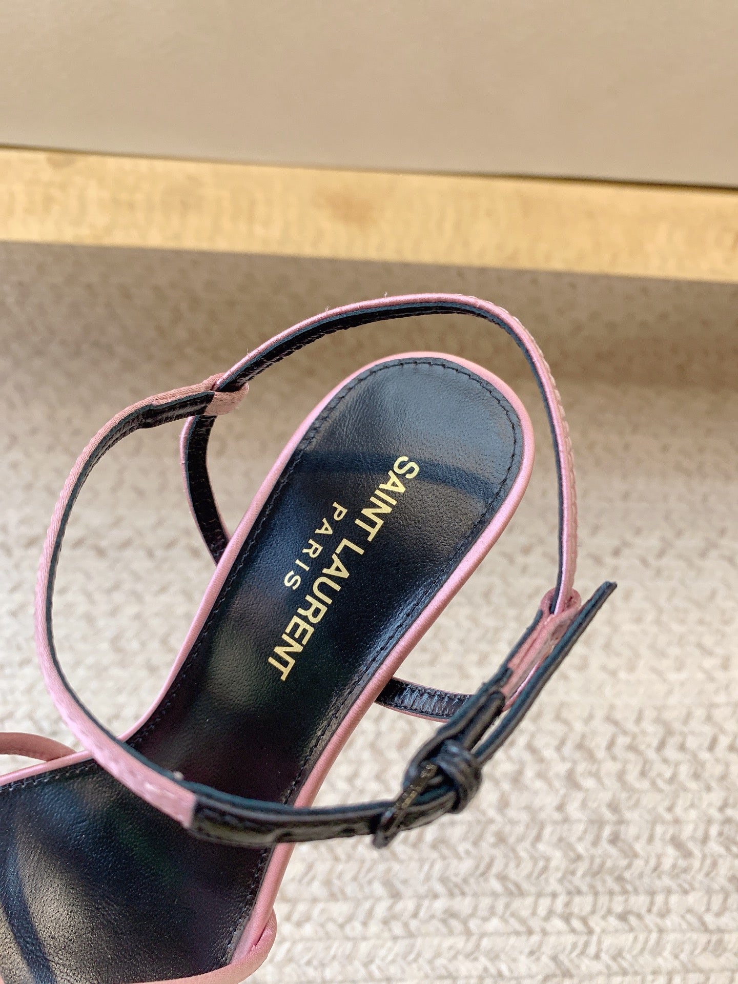 STRAPPY HIGH HEEL SANDALS IN PINK SILK - 34