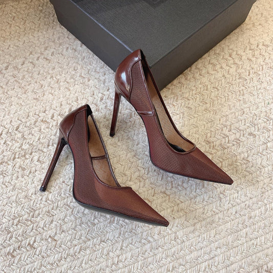 NORMA PUMPS IN CHESTNUT MESH - 34
