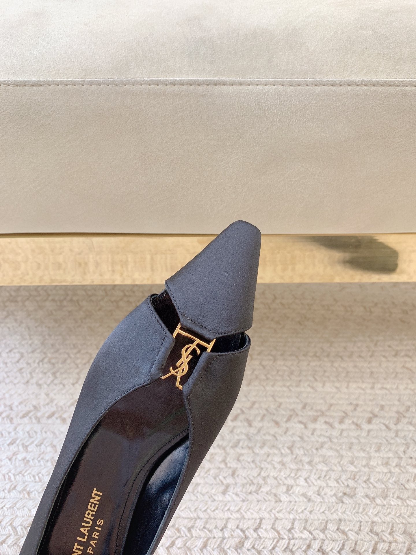 BABYLONE BALLET FLAT IN BLACK SATIN - 34