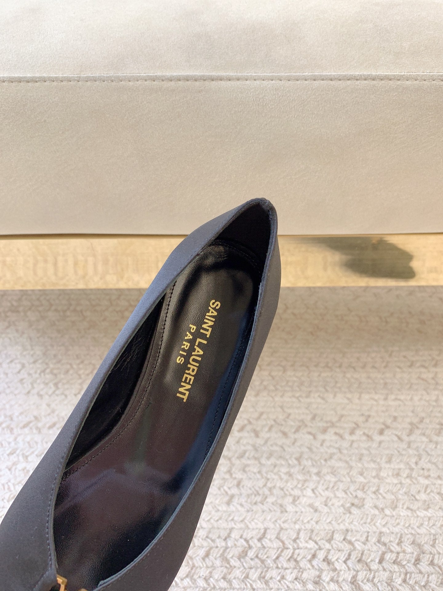 BABYLONE BALLET FLAT IN BLACK SATIN - 34