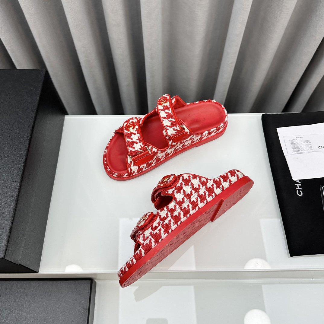 dad sandals red white mules - 35