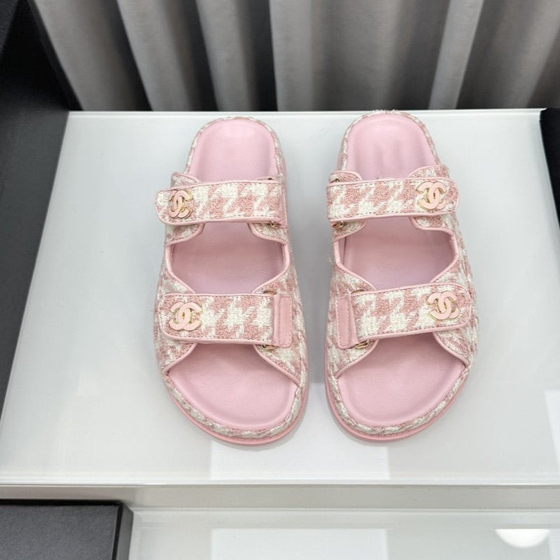 dad sandals pink white mules - 35