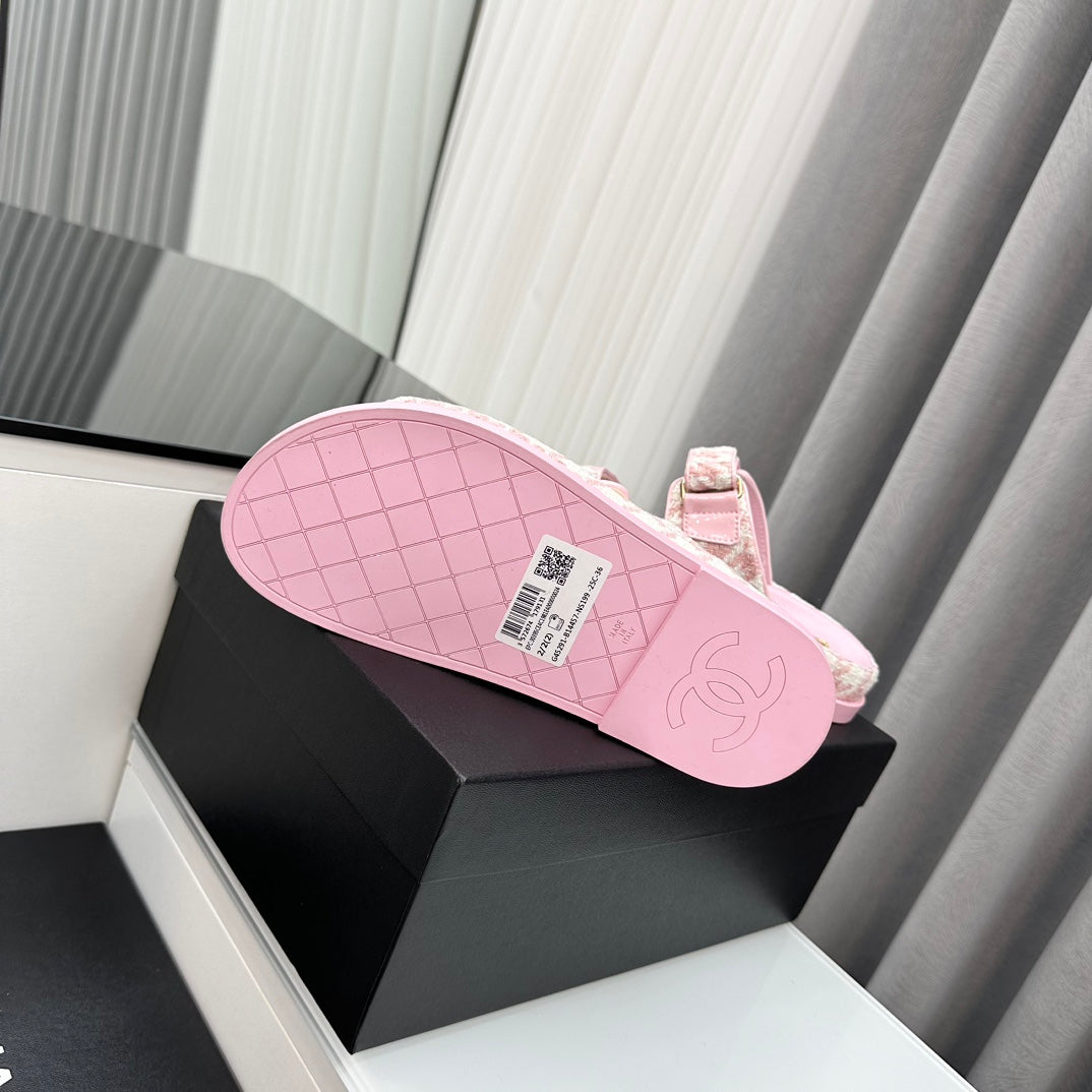 dad sandals pink white mules - 35
