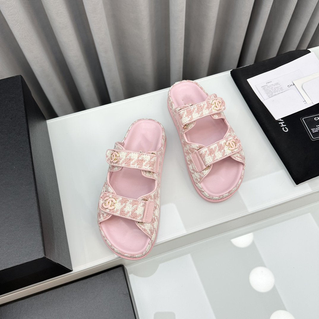 dad sandals pink white mules - 35