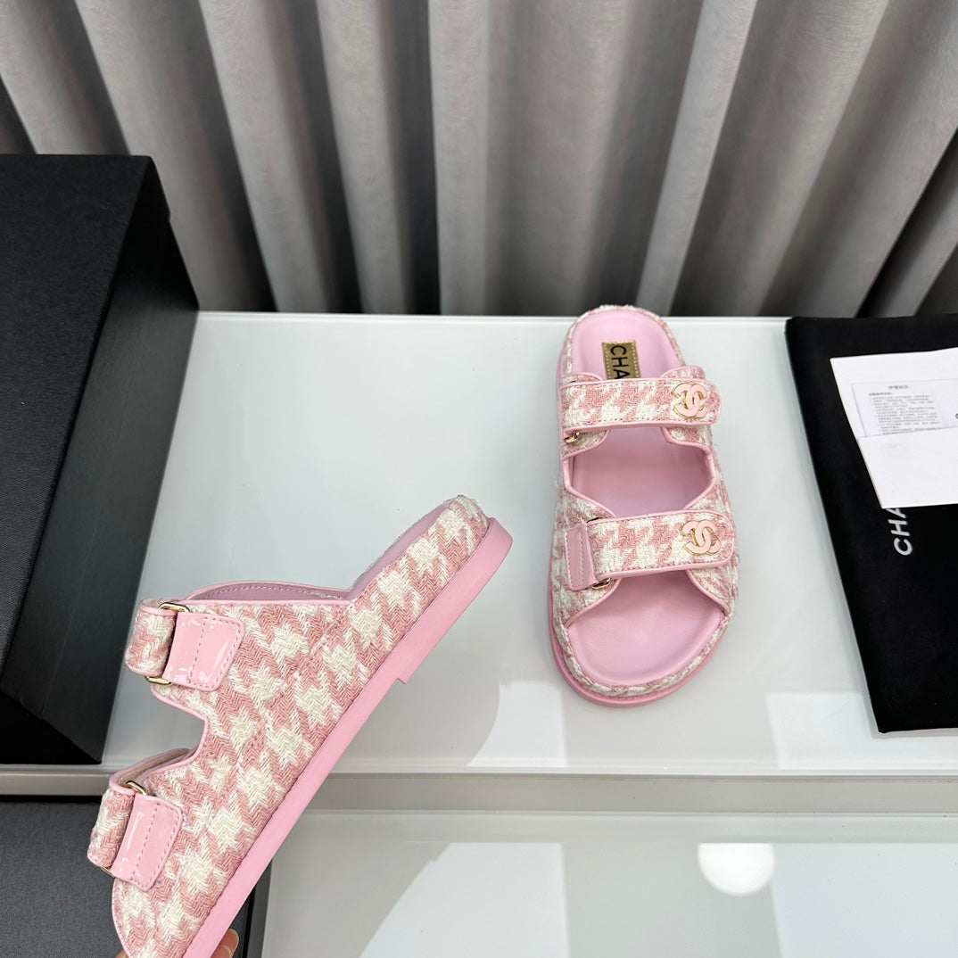 dad sandals pink white mules - 35