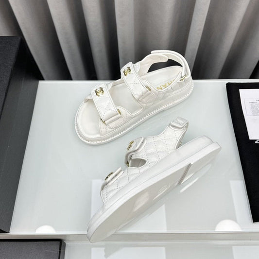 dad sandals white pantet lambskin - 35