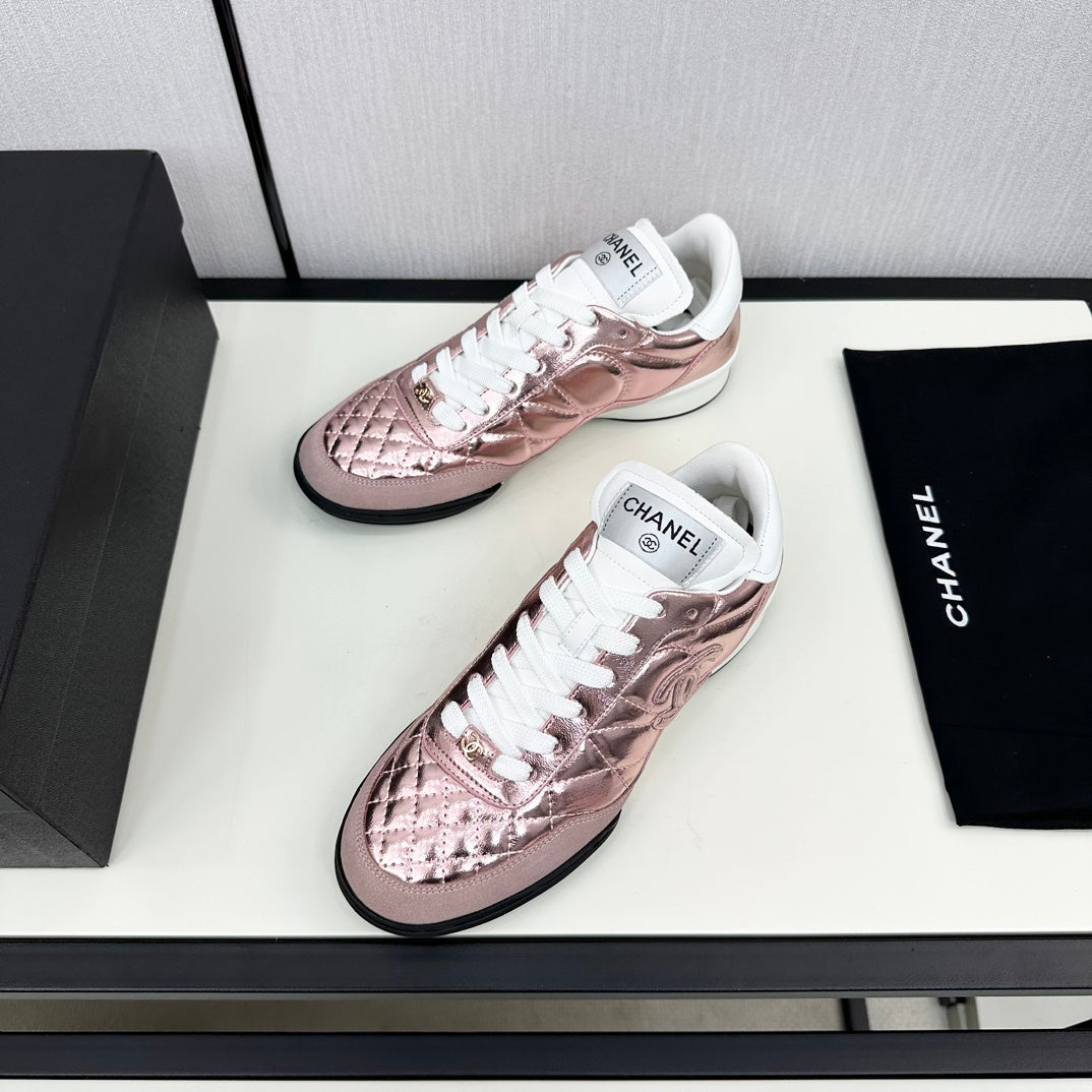 SPORTS SHOES IN GLOSSY COPPER CALFSKIN - 35