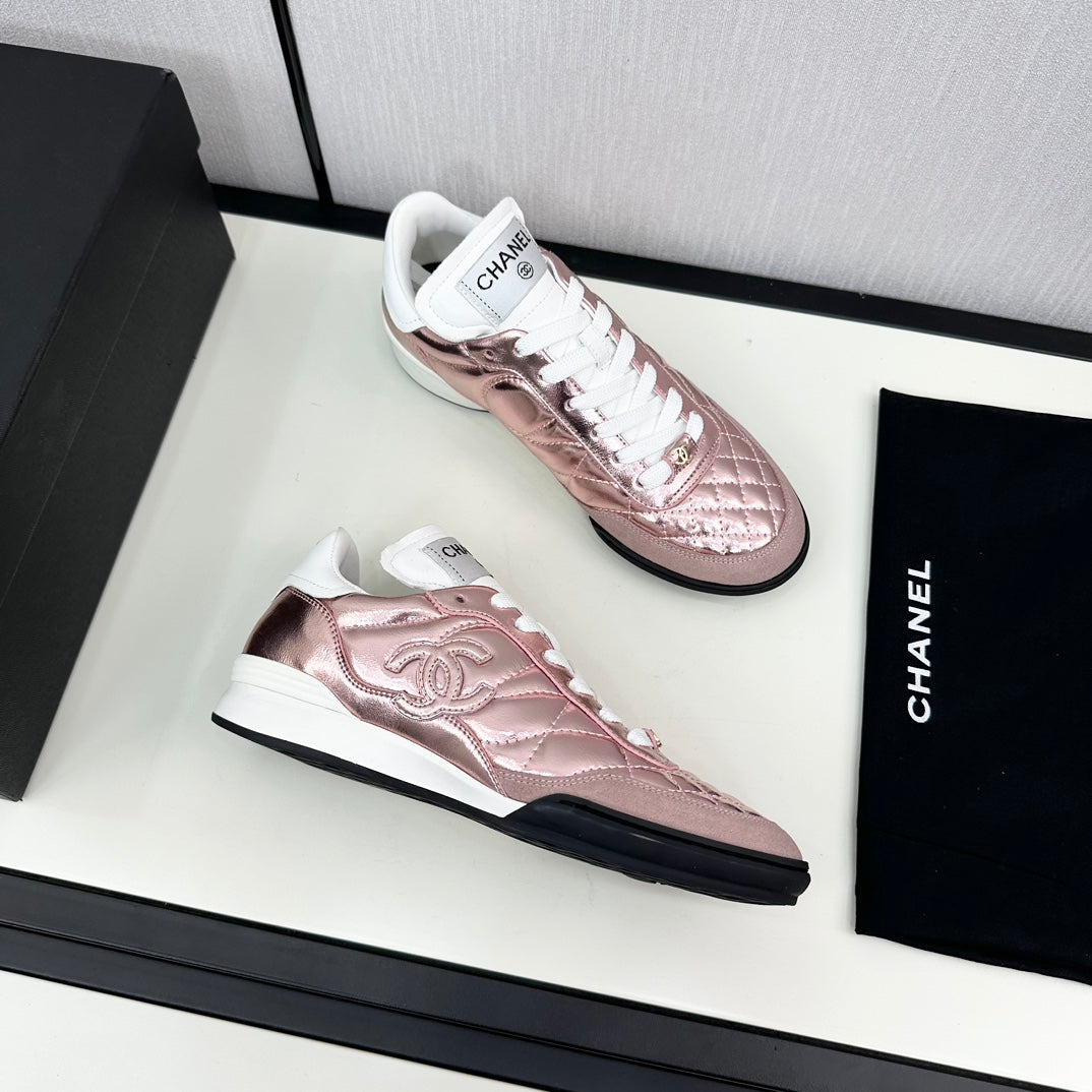 SPORTS SHOES IN GLOSSY COPPER CALFSKIN - 35