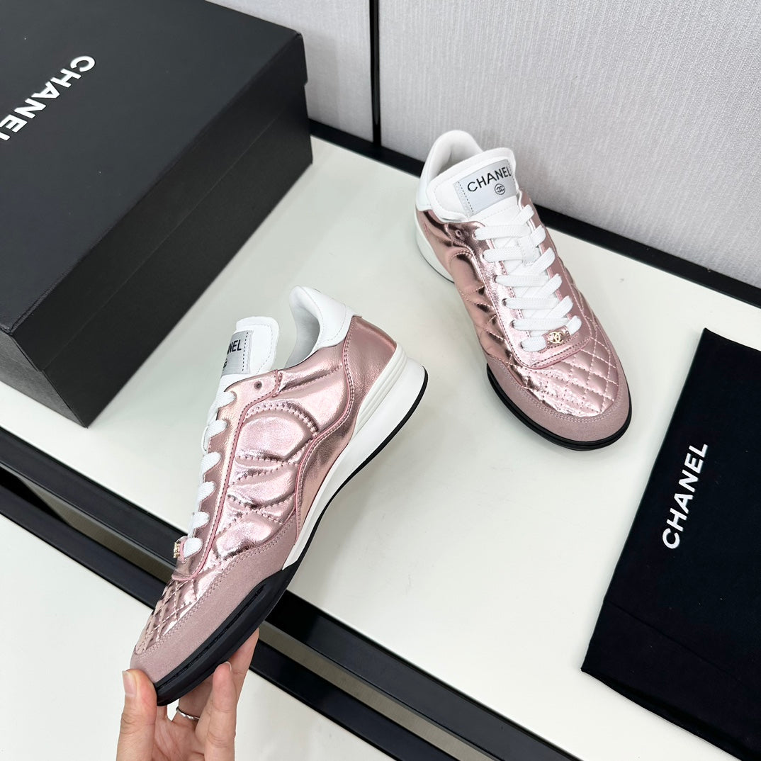 SPORTS SHOES IN GLOSSY COPPER CALFSKIN - 35
