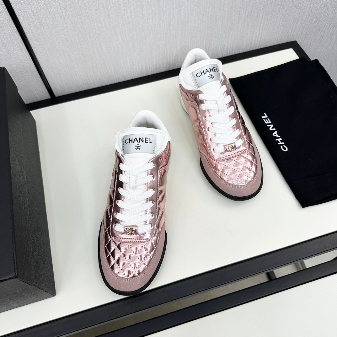 SPORTS SHOES IN GLOSSY COPPER CALFSKIN - 35
