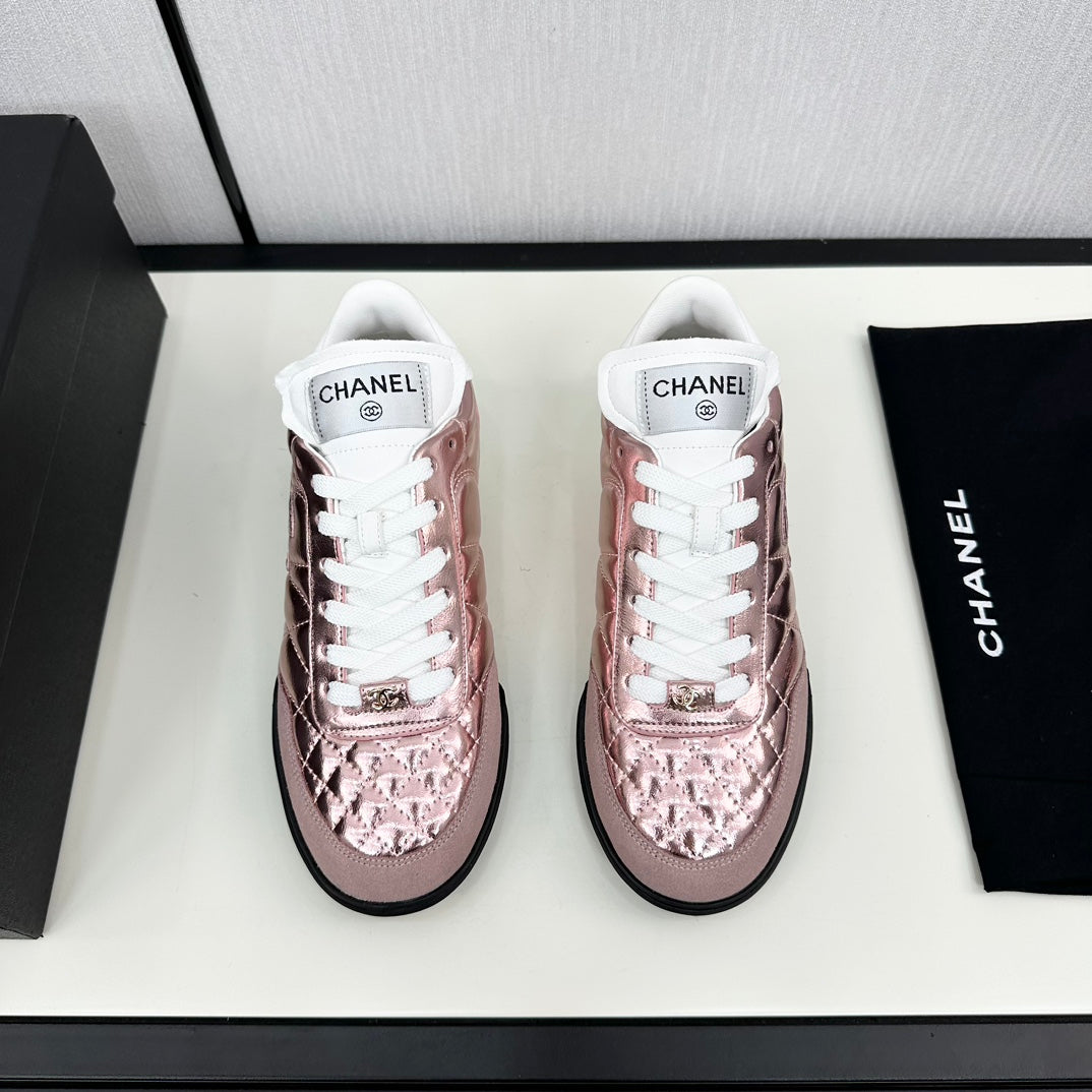 SPORTS SHOES IN GLOSSY COPPER CALFSKIN - 35