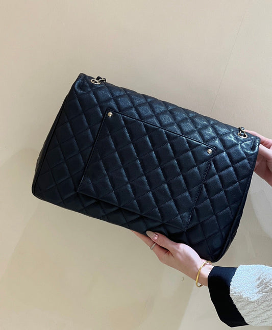 КЛАСИЧНА СУМКА CHANEL JUMBO 38 З ЧОРНОЇ ОВЕЧОЇ ШКІРИ, КОЛЕКЦІЯ 25S