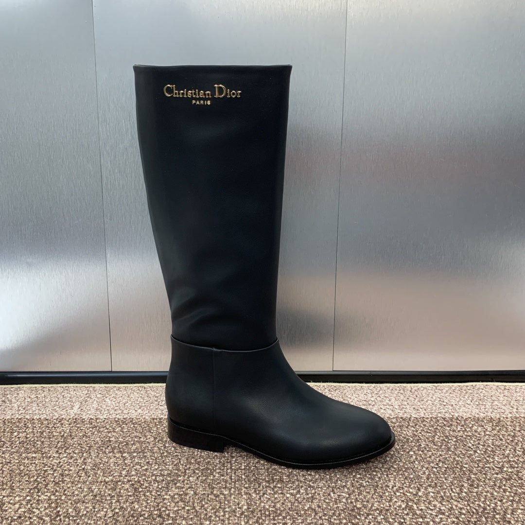 DIOR 25S D-TOWN BOOT 25MM IN BLACK SUPPLE CALFSKIN - 35