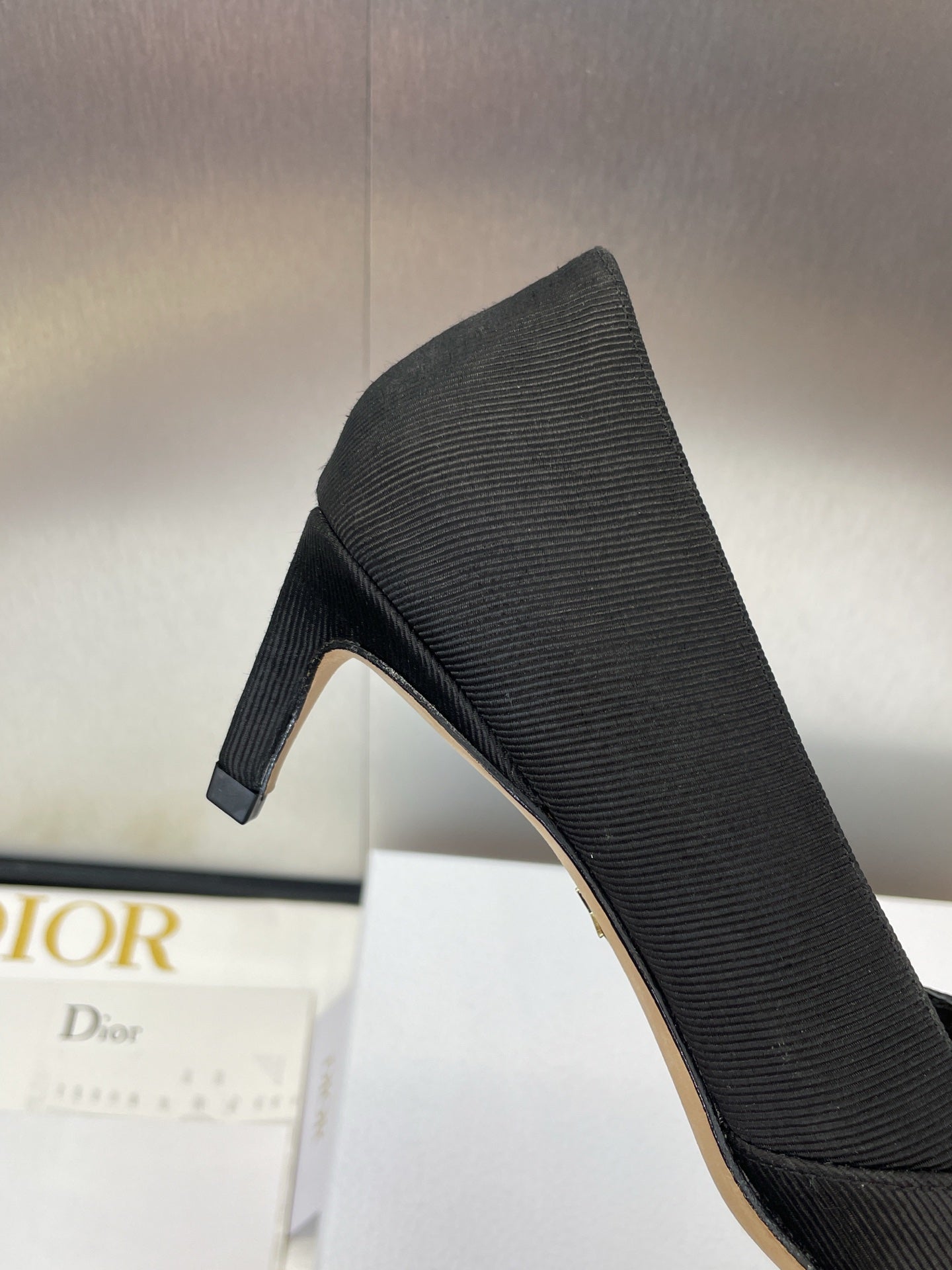 MY DD 25S HIGH HEEL 55MM IN BLACK FABRIC GOLD LOGO - 34