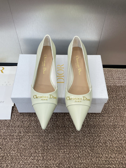 MY DD 25S HIGH HEEL 55MM IN WHITE CALFSKIN GOLD LOGO - 34