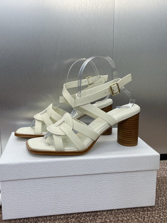 D-CLUB HIGH HEEL SLIDE 25S 80MM IN WHITE CALFSKIN - 34