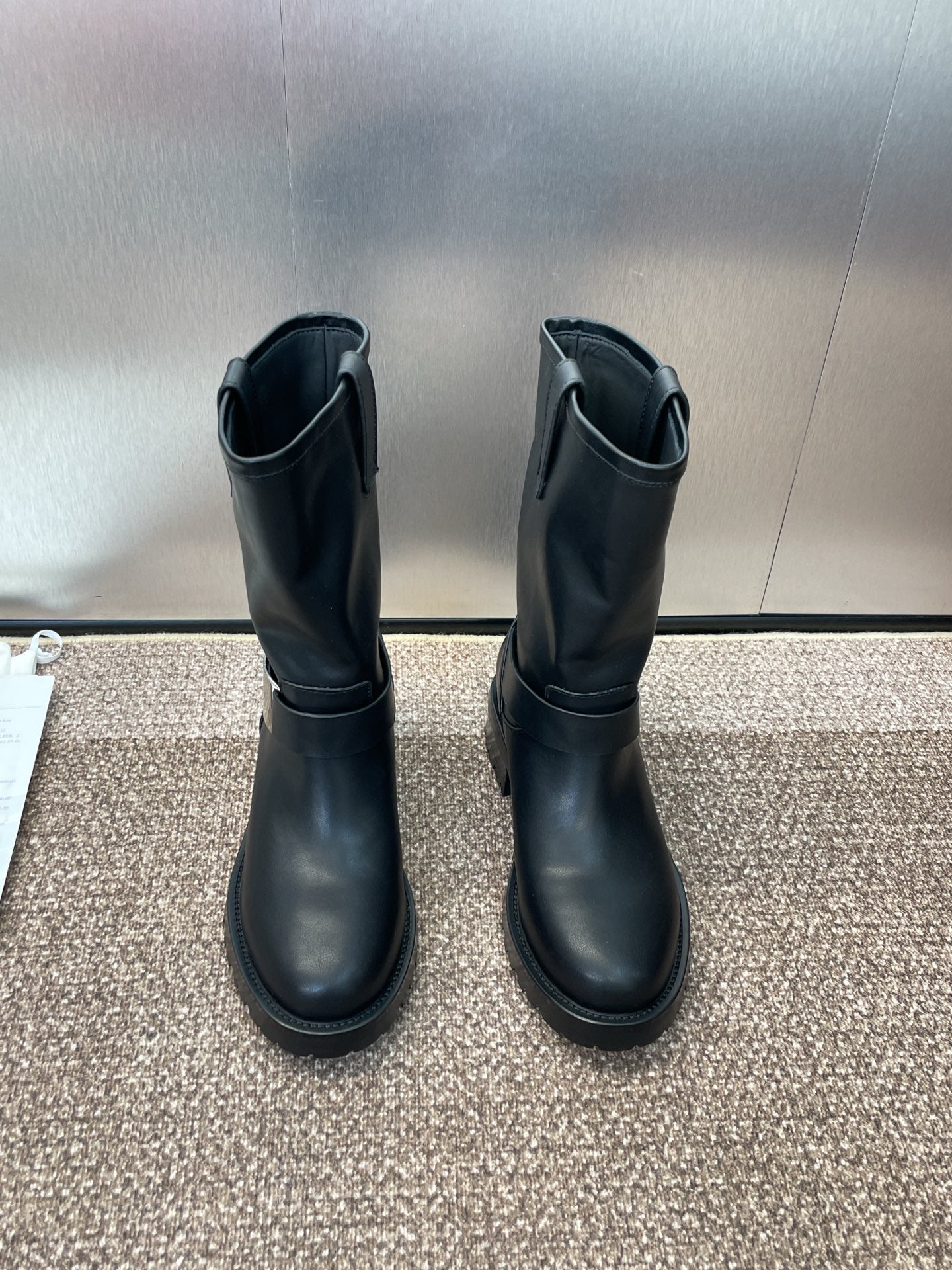 DIOR 25S D-QUEST BOOTS 45MM IN BLACK CALFSKIN - 35
