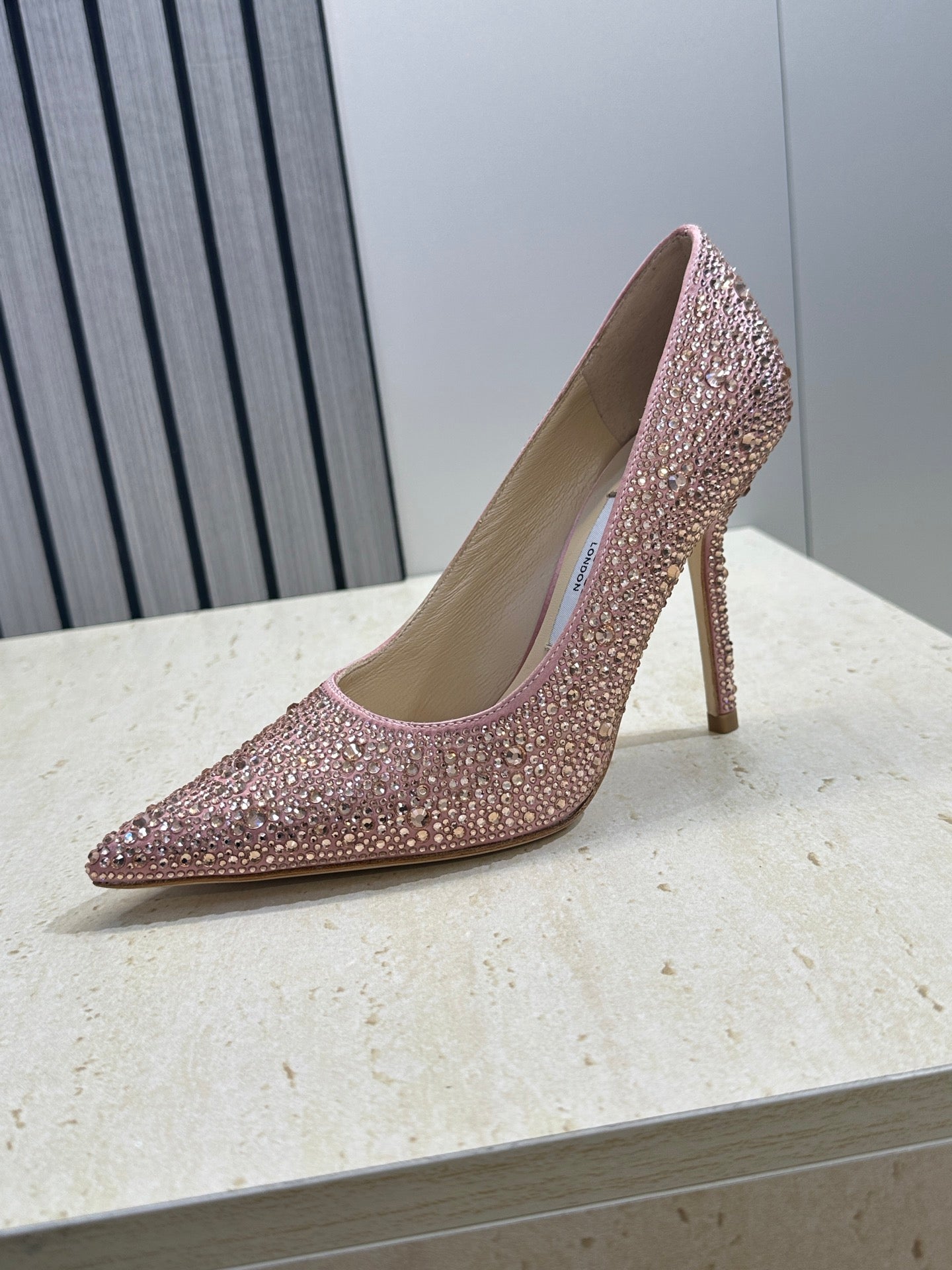 ТУФЛІ НА ШПИЛЬЦІ JIMMY CHOO 26S 95 ММ РОЖЕВОГО ЗОЛОТА З КРИСТАЛАМИ