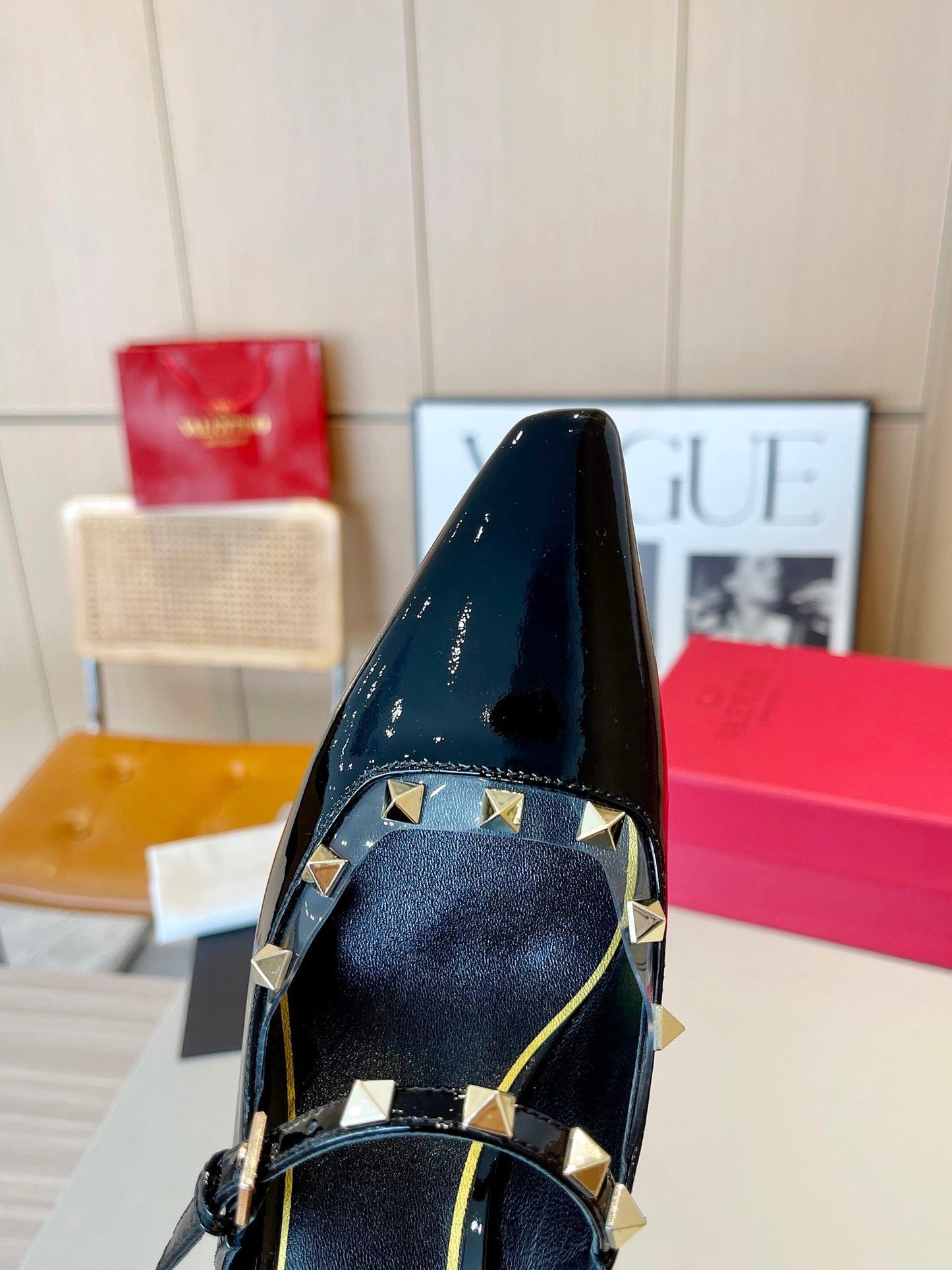 ROCKSTUD CAGED MULES 5 CM IN BLACK CALFSKIN - 34