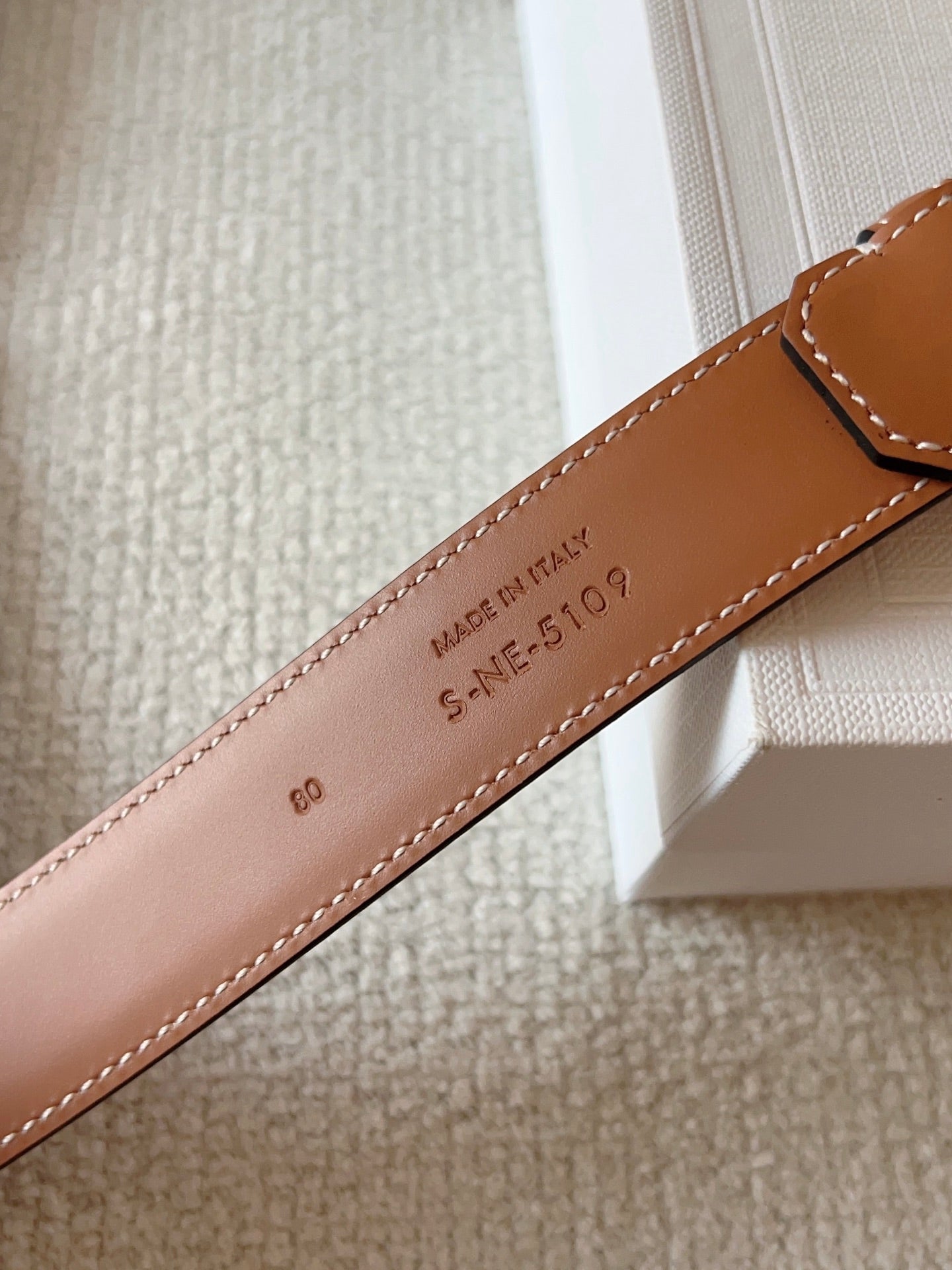 CELINE 25S BELT 25MM IN BROWN CALFSKIN SILVER HARDWARE 561793 - 26 - 28