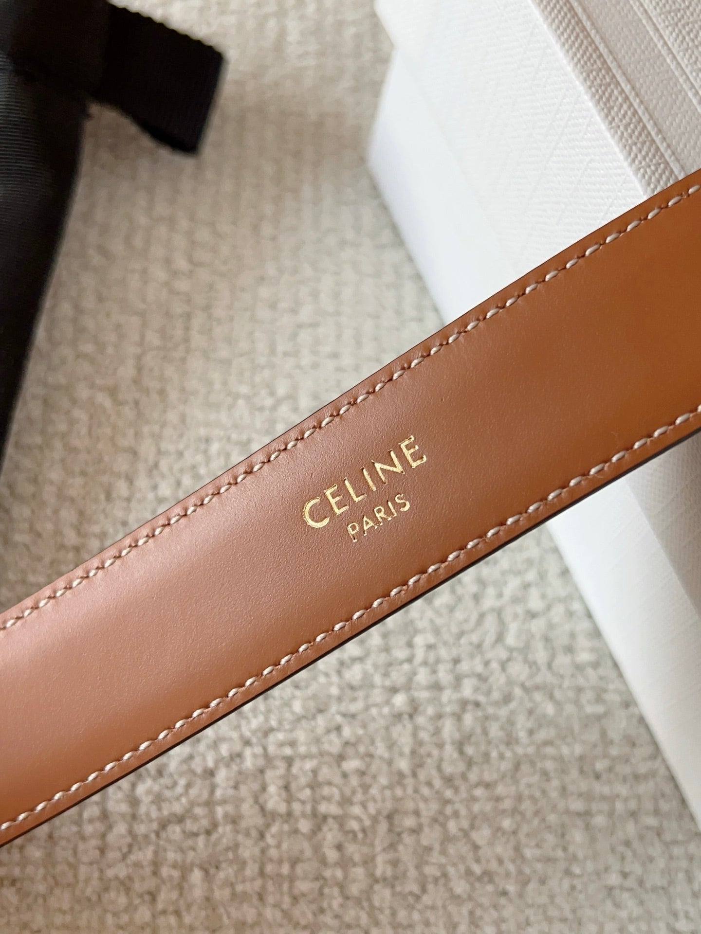 CELINE 25S BELT 25MM IN BROWN CALFSKIN SILVER HARDWARE 561793 - 26 - 28