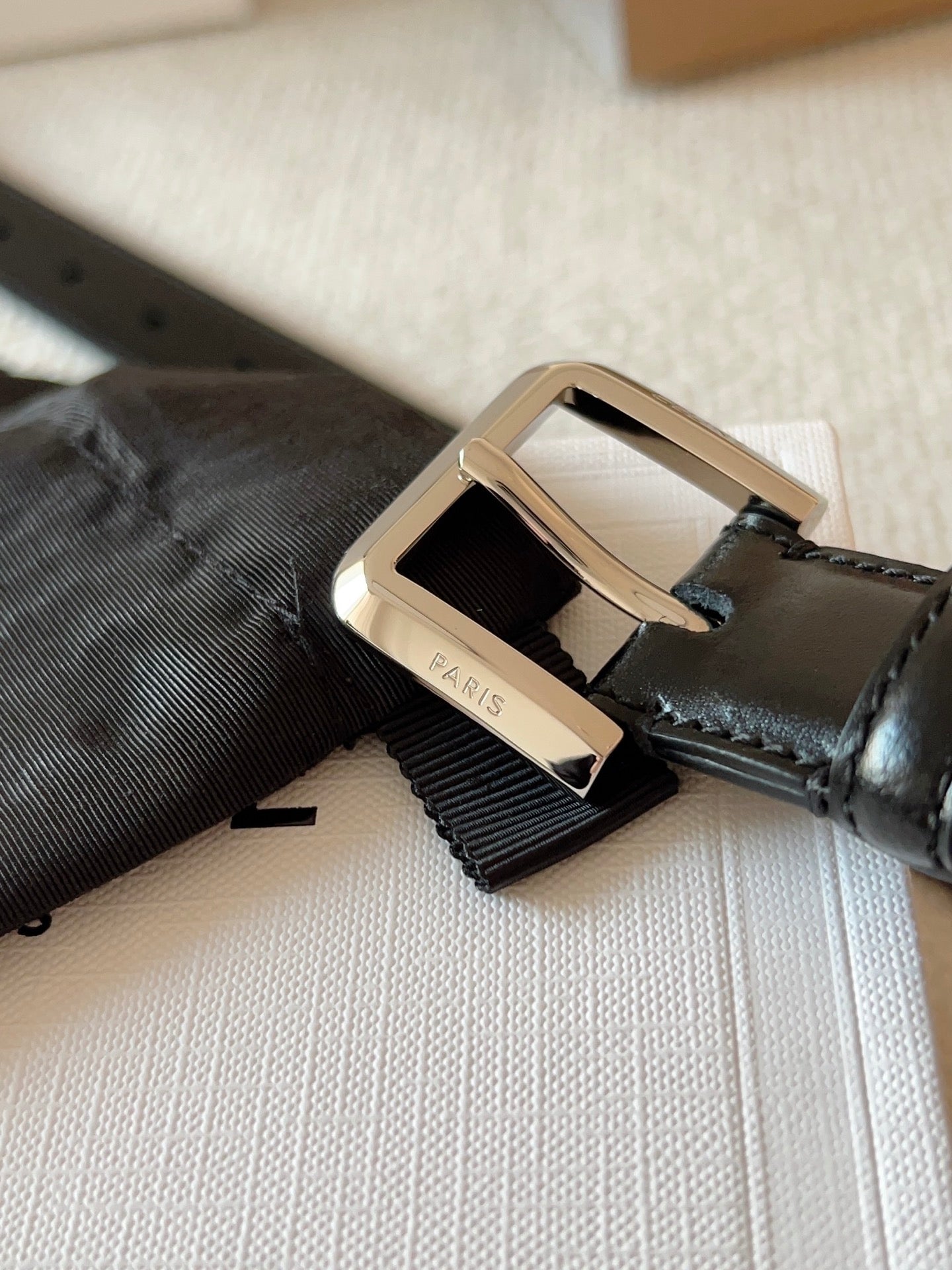 CELINE 25S BELT 25MM IN BLACK CALFSKIN SILVER HARDWARE 561795 - 26 - 28