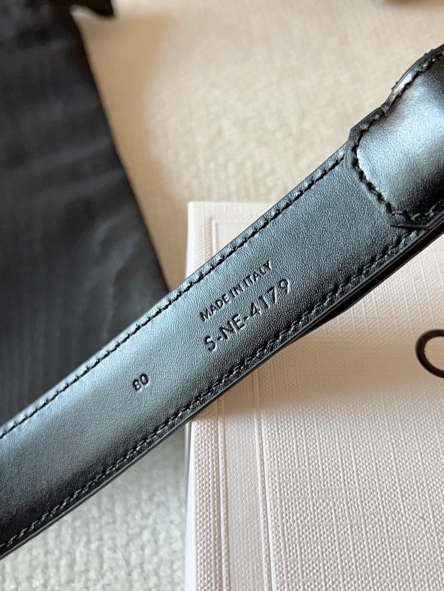CELINE 25S BELT 25MM IN BLACK CALFSKIN GOLD HARDWARE 561796 - 26 - 28