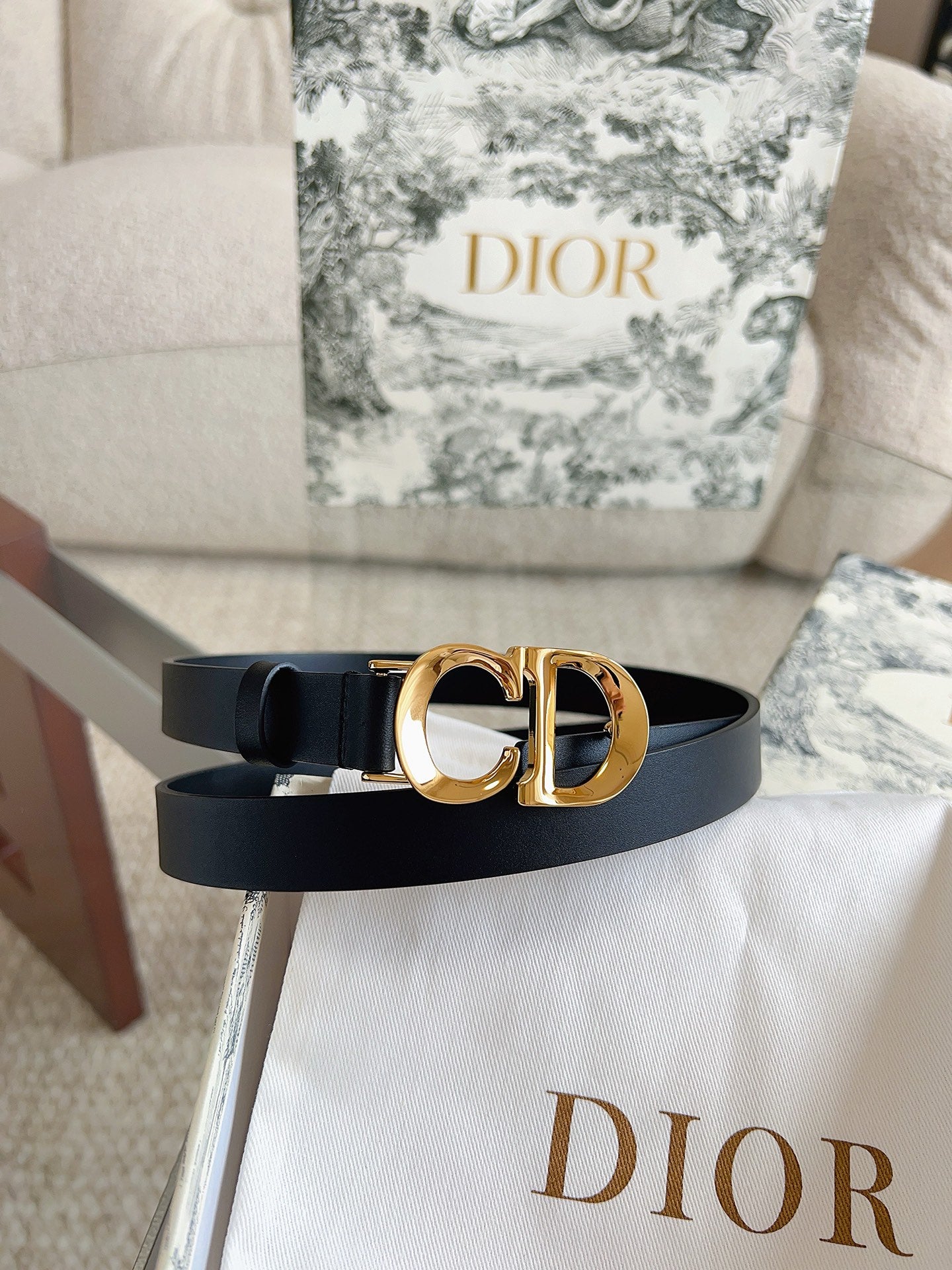 DIOR 25S BELT 20 MM IN BLACK CALFSKIN 613187 - 30