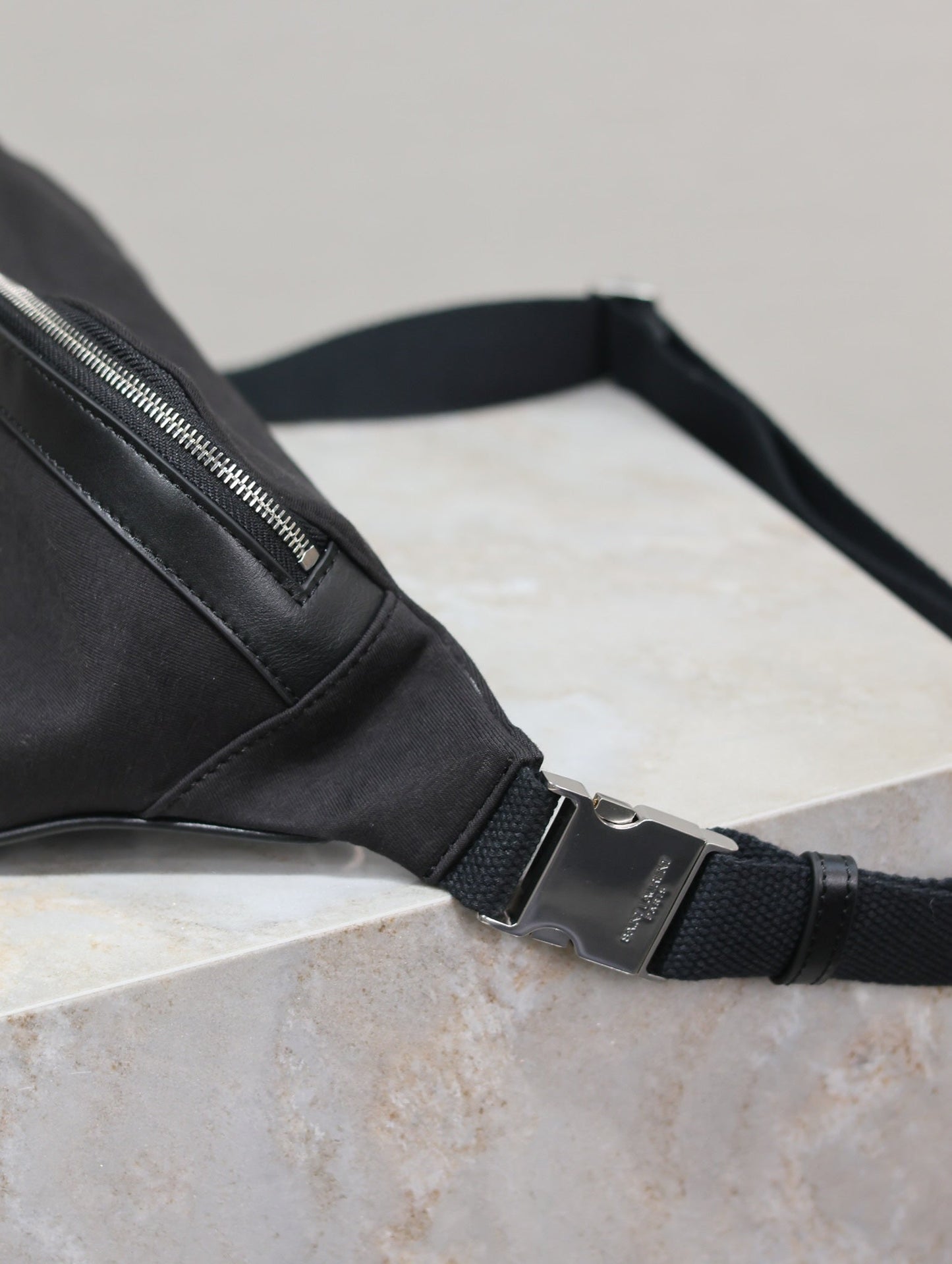 YSL 25S CLASSIC CROSSBODY BAG 26 IN BLACK CANVAS SILVER HARDWARE