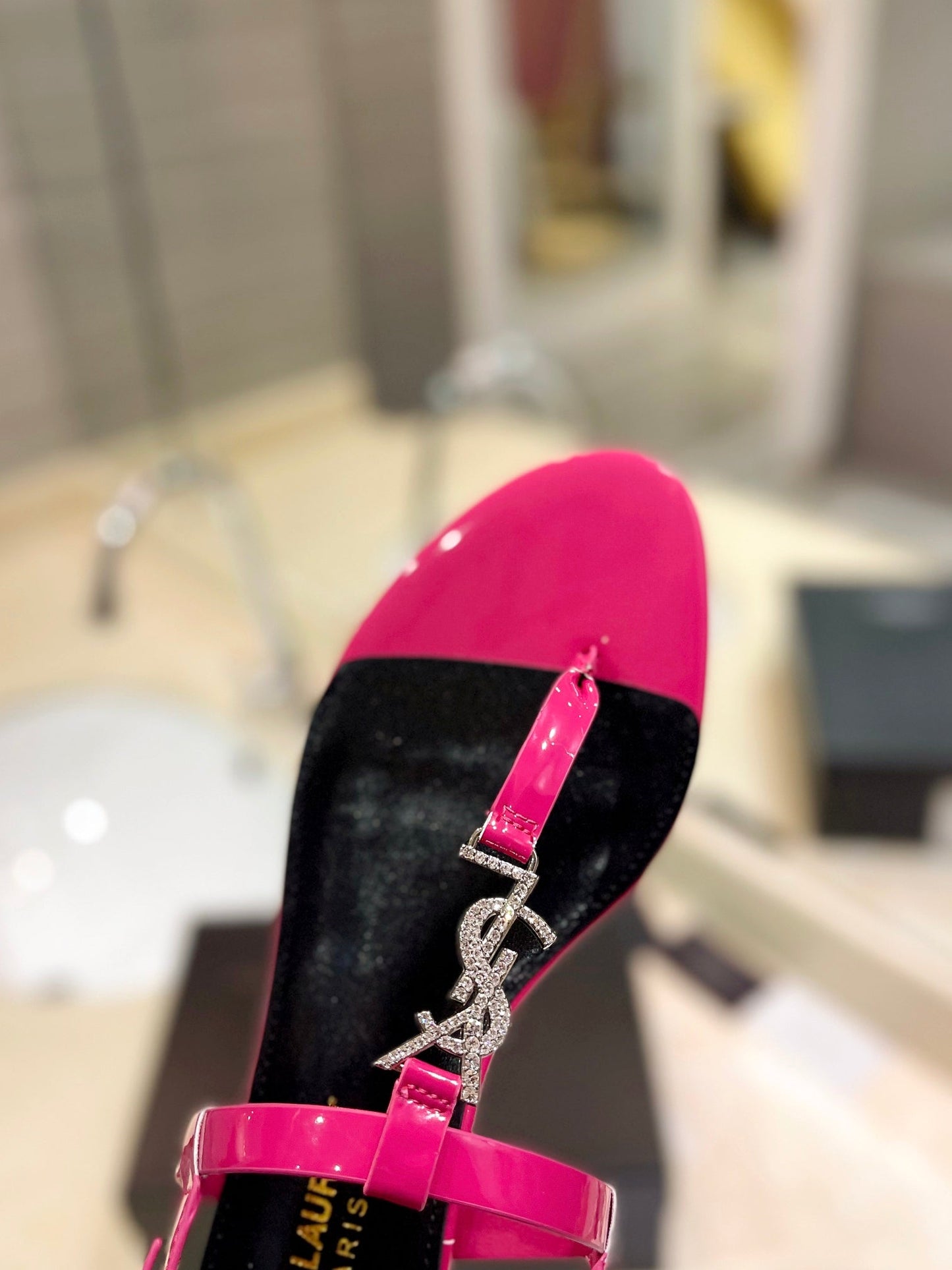 SL CASSANDRA SANDALS DEEP PINK POLISHED CALFSKIN - 35