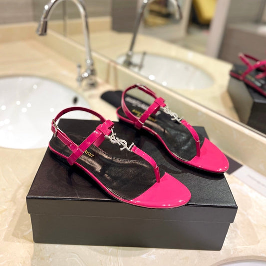 SL CASSANDRA SANDALS DEEP PINK POLISHED CALFSKIN - 35
