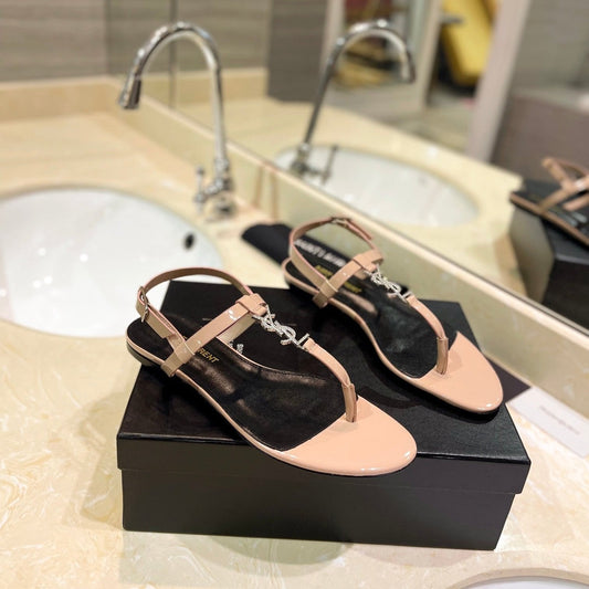 SL CASSANDRA SANDALS TAN POLISHED CALFSKIN - 35
