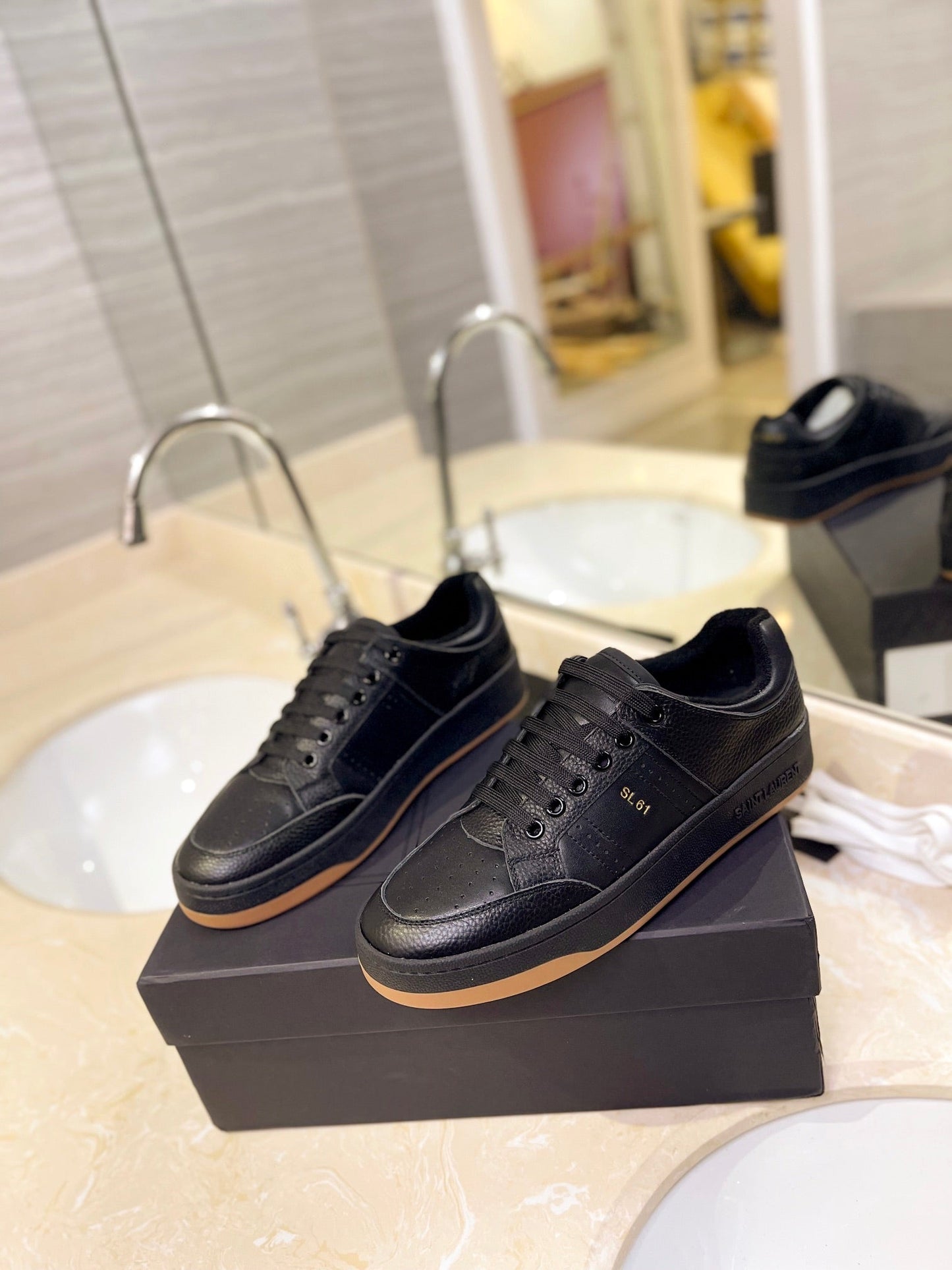 SL SL/61 SNEAKERS BLACK PERFORATED CALFSKIN - 35