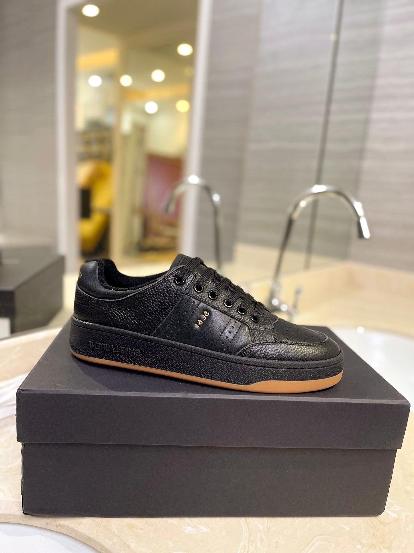 SL SL/61 SNEAKERS BLACK PERFORATED CALFSKIN - 35