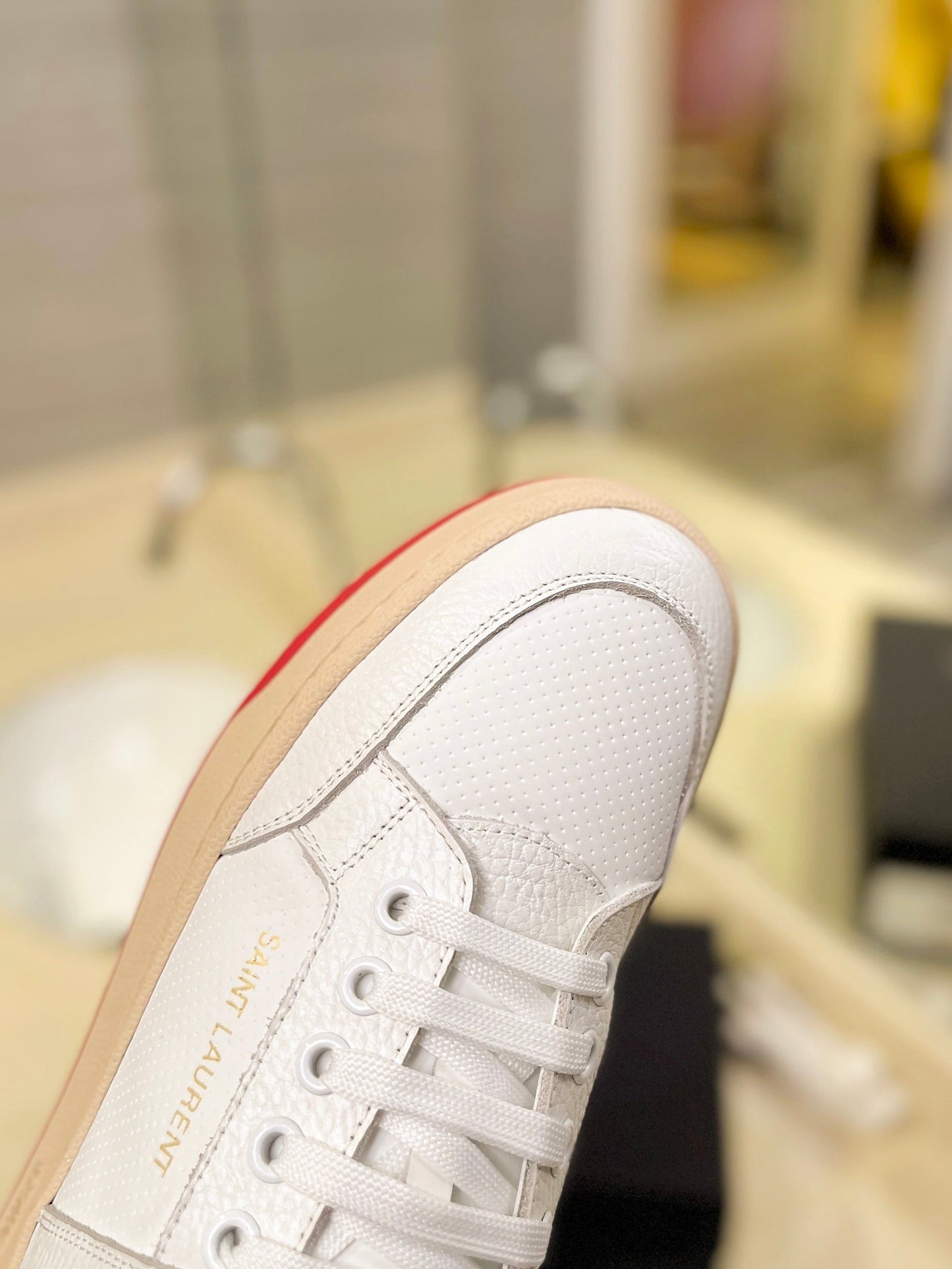 SL SL/61 SNEAKERS WHITE AND RED CALFSKIN - 35