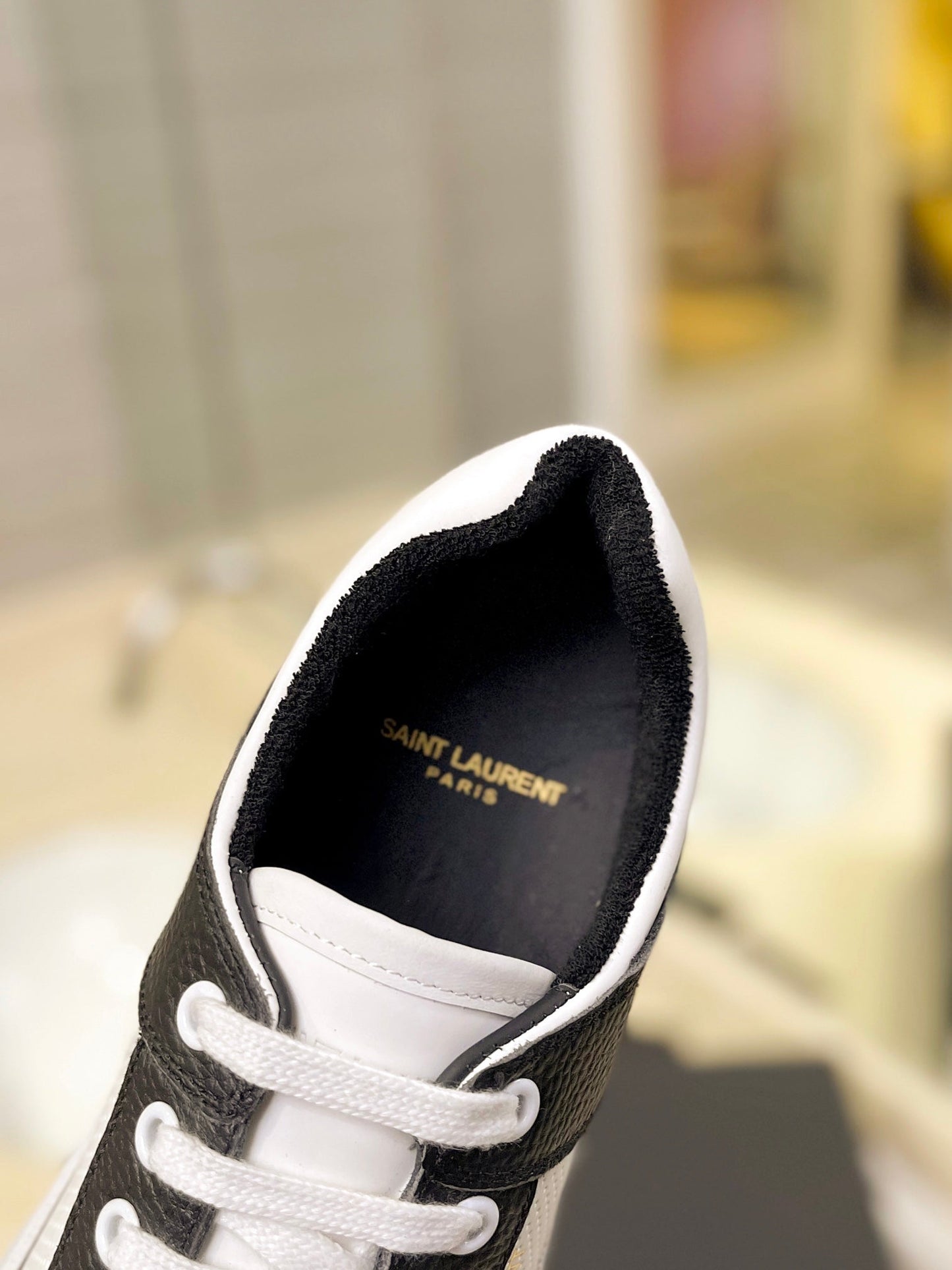 SL SL/61 SNEAKERS WHITE-BLACK CALFSKIN - 35