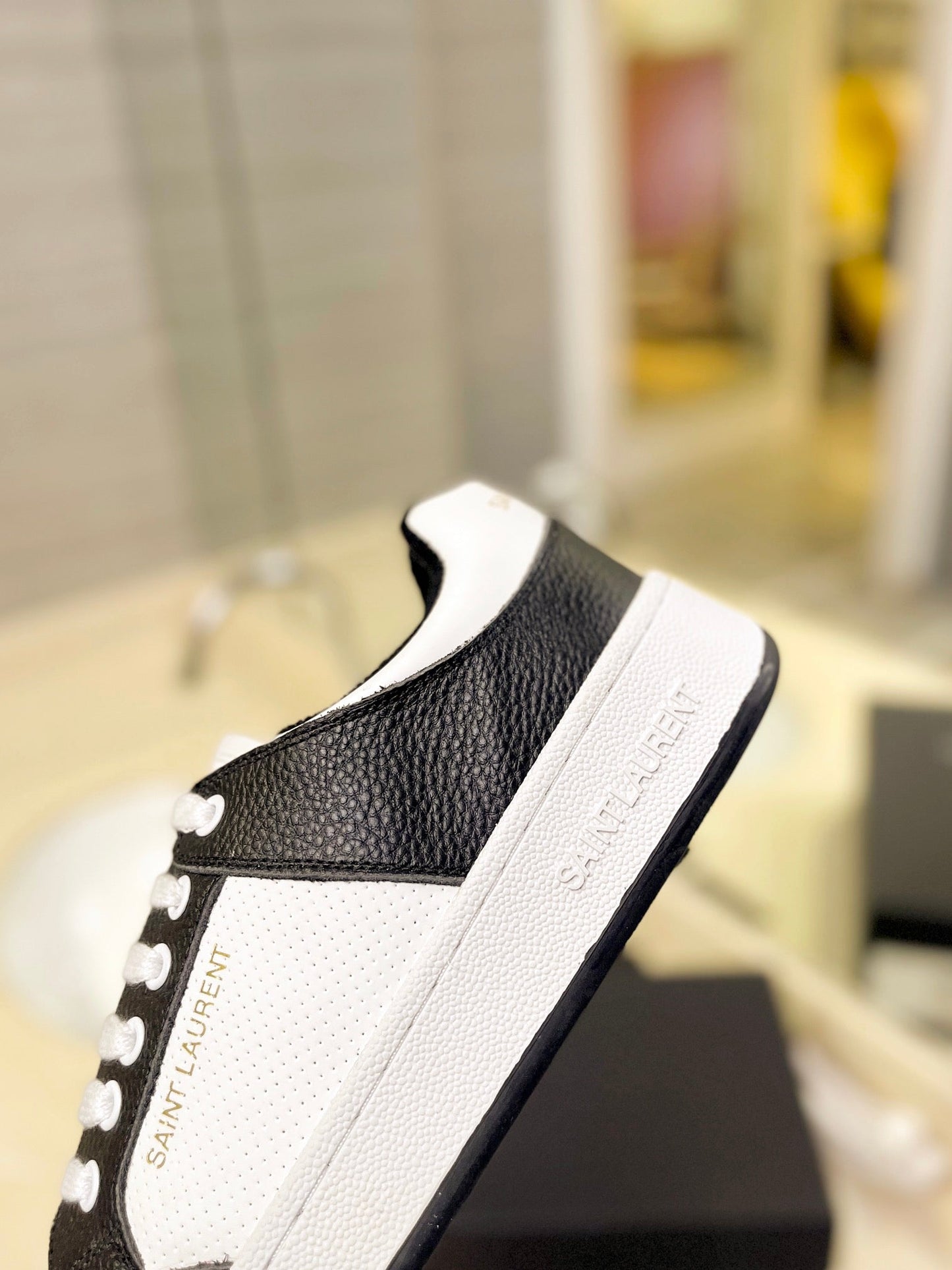 SL SL/61 SNEAKERS WHITE-BLACK CALFSKIN - 35