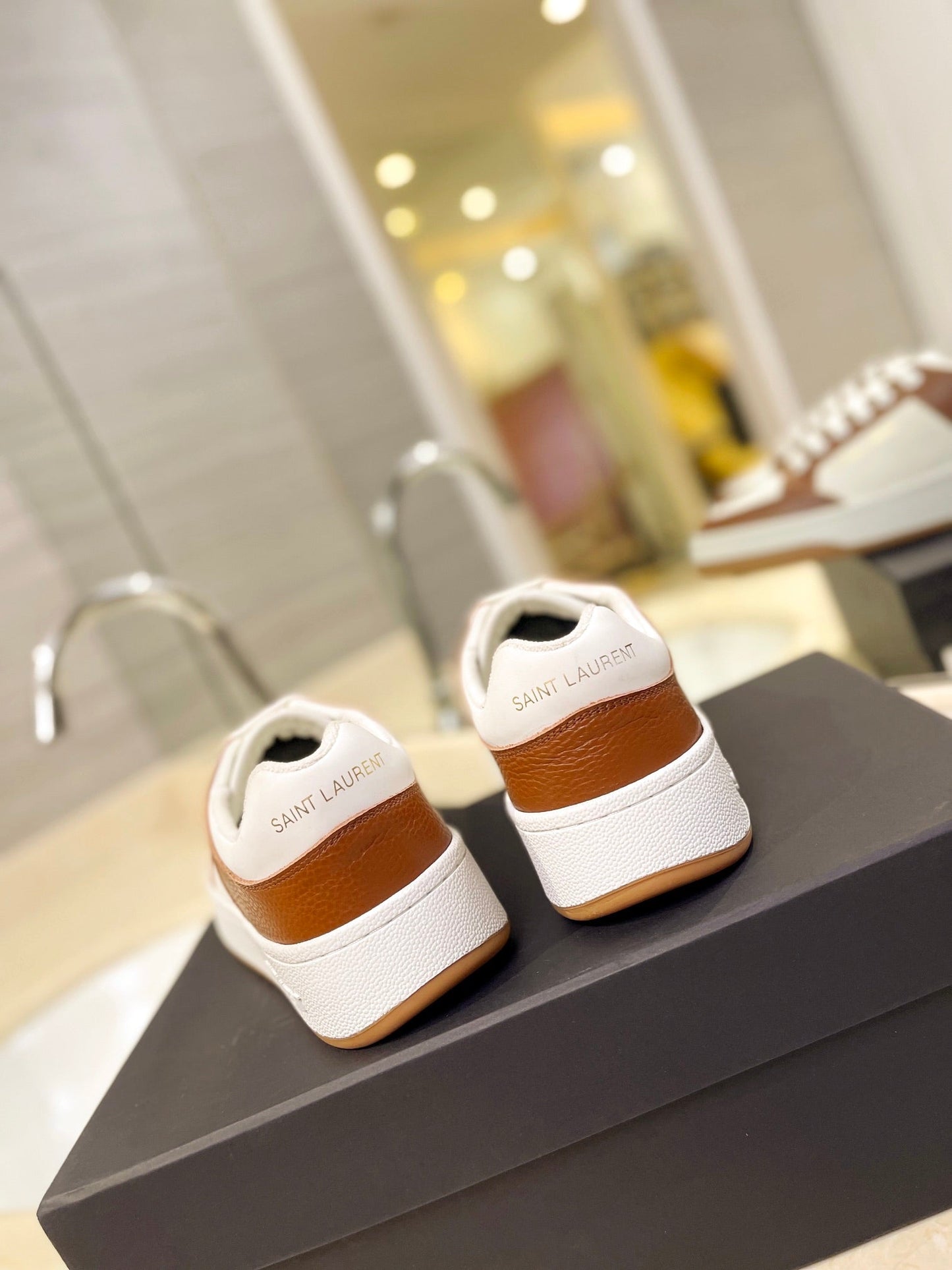 SL SL/61 SNEAKERS WHITE-BROWN CALFSKIN - 35